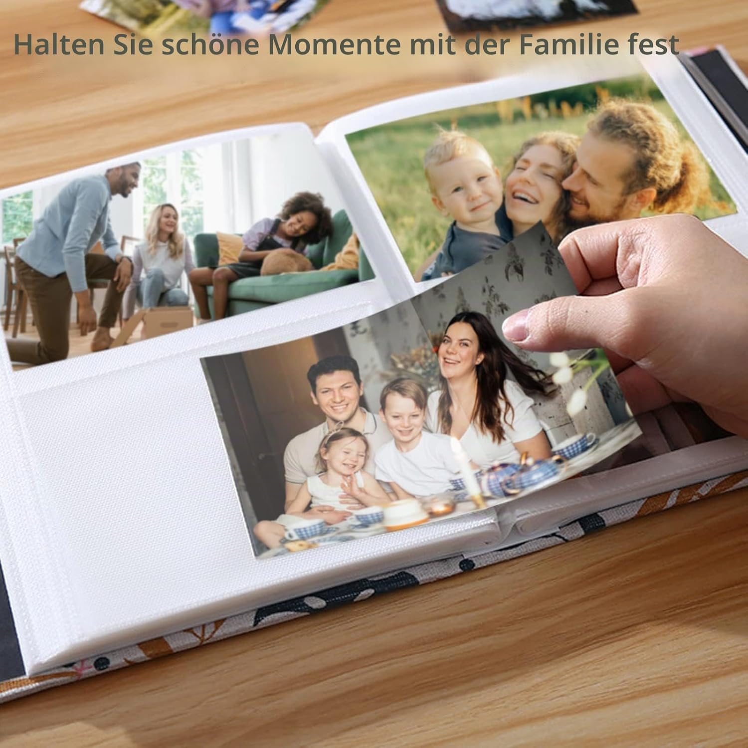 Detalle de Fotoalbum 10 x 15 cm – 200 Fotos, Leinen-Cover, robustes Hardcover-Album