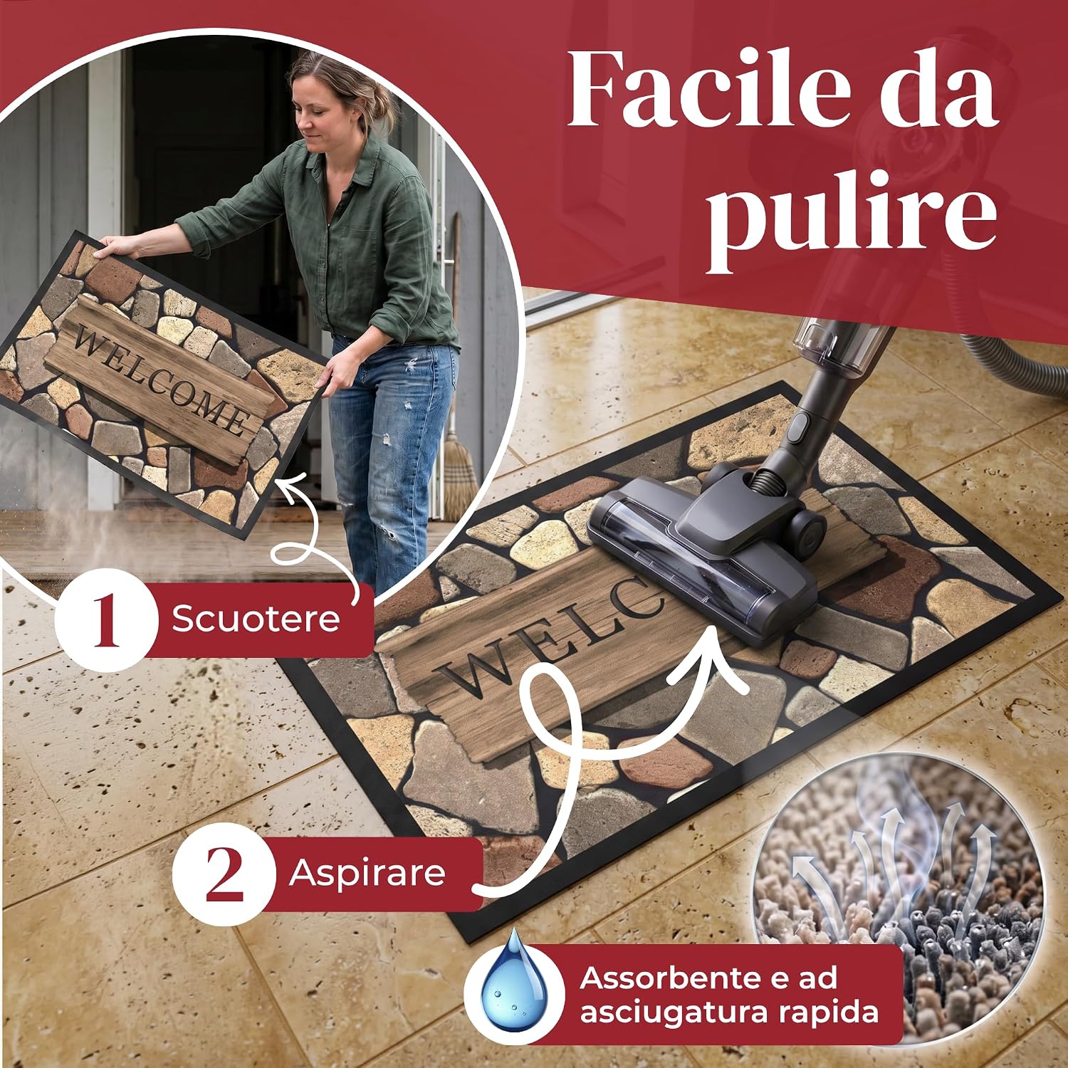 Thumbnail 6 de Valia Home Zerbini 60x80 cm – tappetino antisporco antiscivolo per ingresso esterno e interno