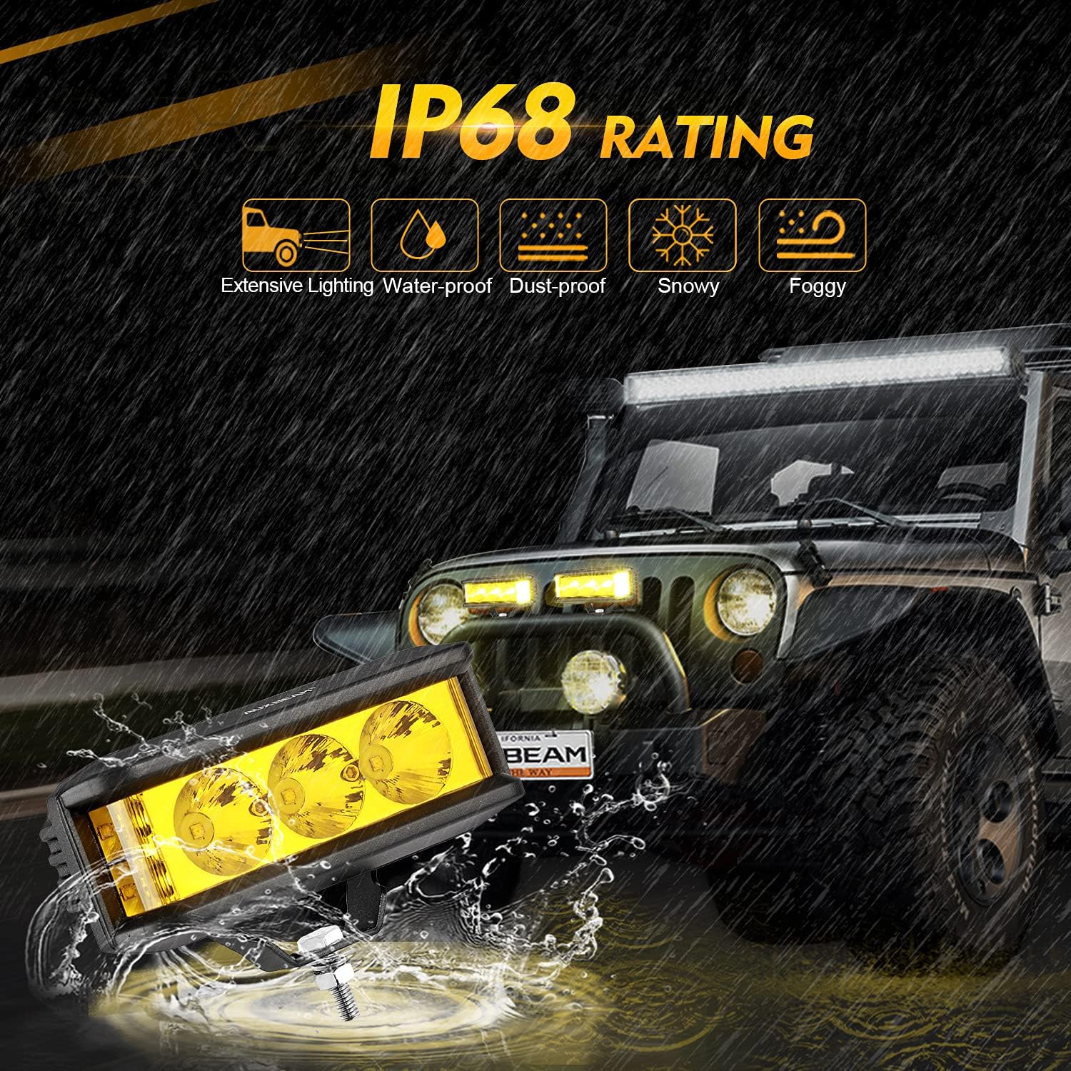 Thumbnail 6 de Auxbeam 5inch 68W Amber Fog Light