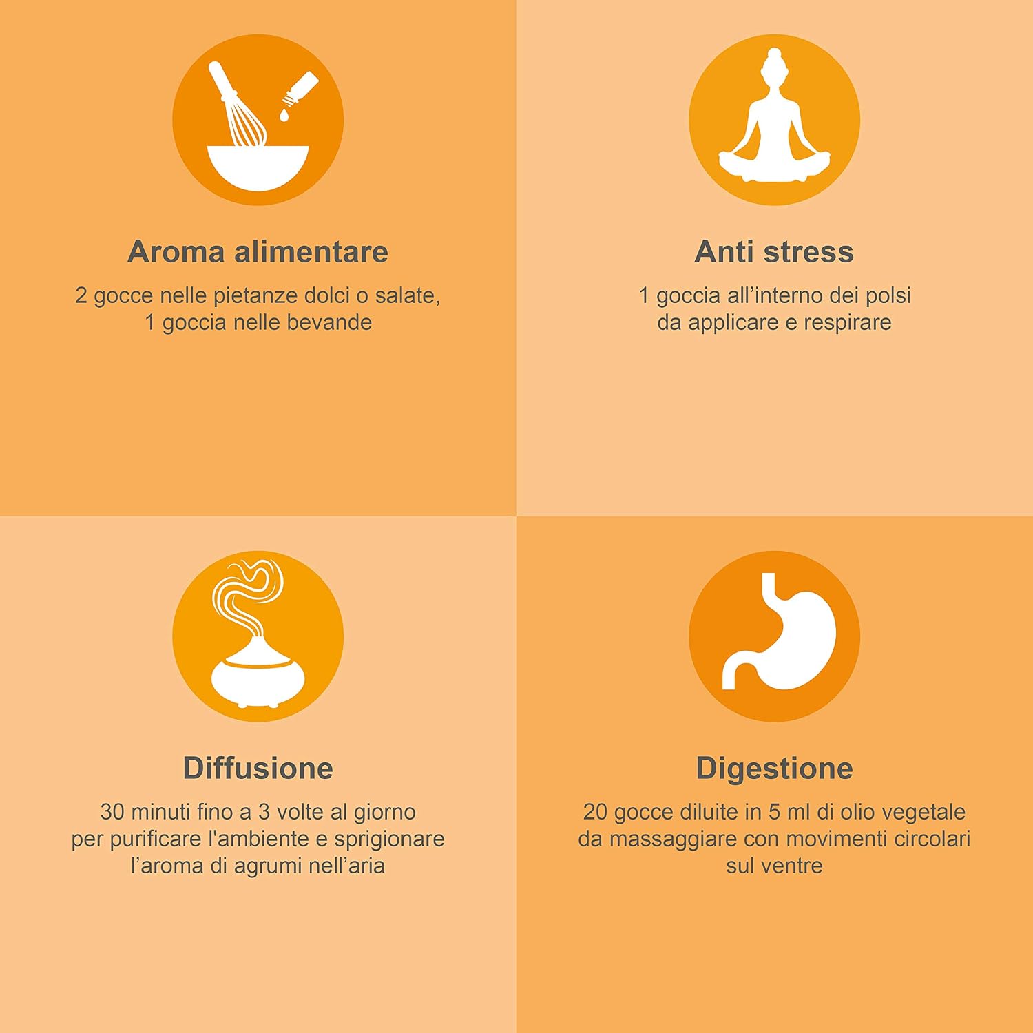 Detalle de Plastimea Olio essenziale di Arancio Dolce 100% puro, bio e vegano (30 ml)