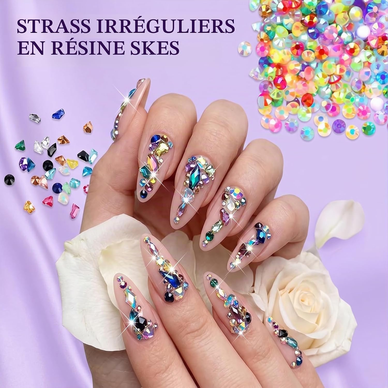 Thumbnail 6 de ZORVENIX strasssteentjes 3 mm, 30.000 stuks in 28 kleuren met pincet