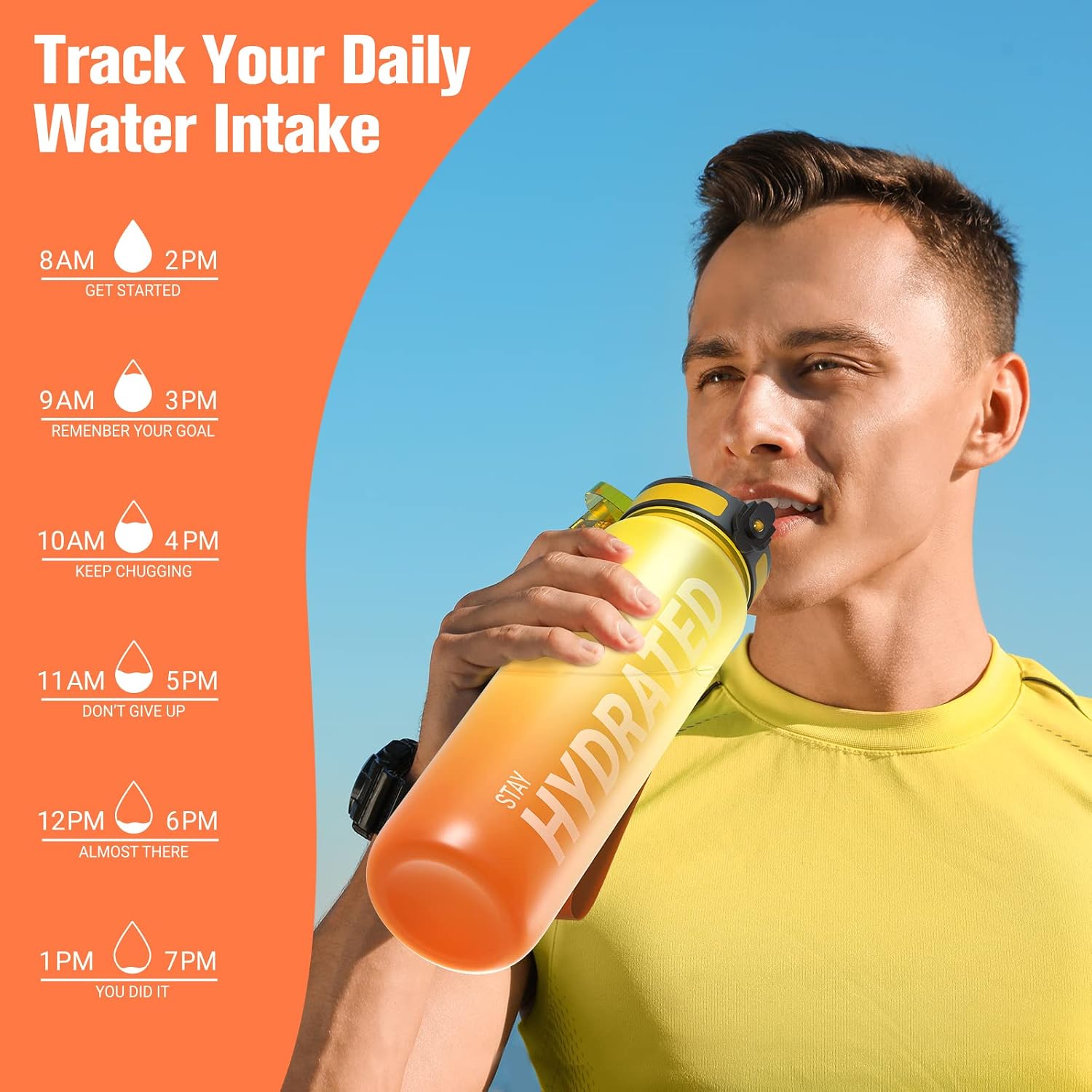 Thumbnail 6 de Sahara Sailor WBW001 Tritan Water Bottle, 32 oz with Time Markers