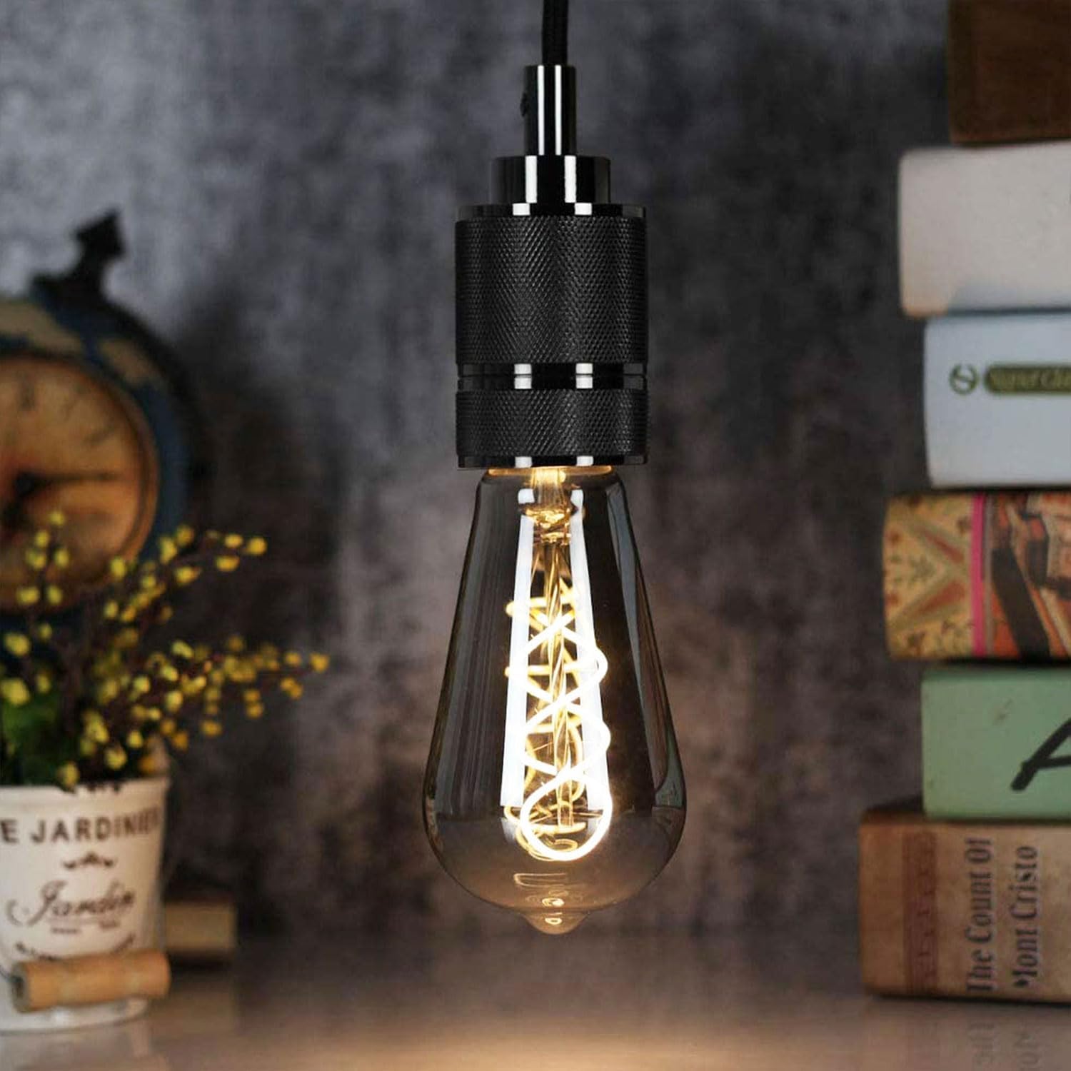 Thumbnail 4 de HUSTUNG Edison Vintage Glühbirne E27 LED 4W Dimmbar ST64 – Rauchgraues Glas, Warmweiß 2400K, 2 Stück