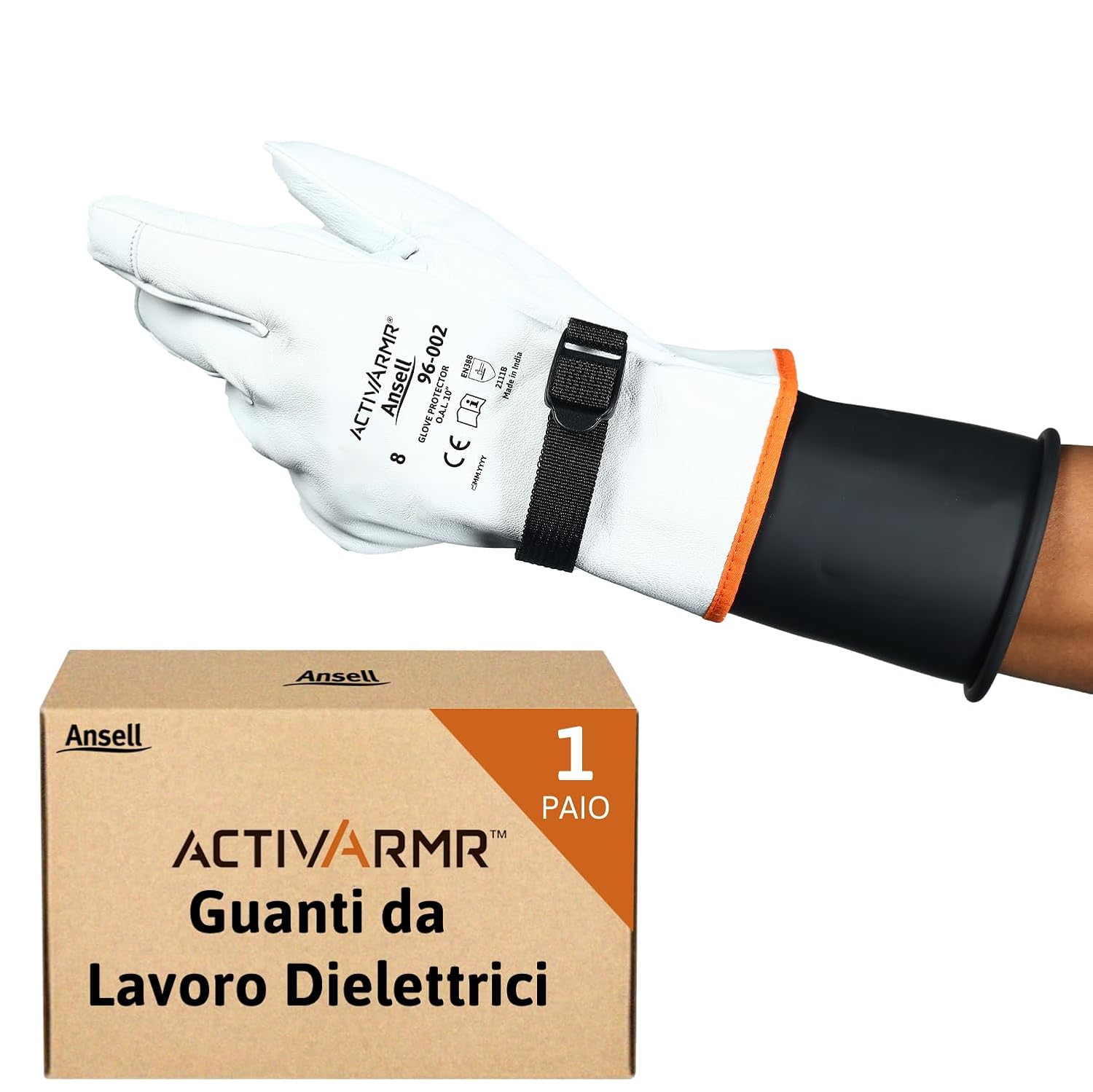 Thumbnail 6 de Ansell ActivArmr Guanti Dielettrici per Elettricisti – Classe 0/00, 28 cm, taglia L, lattice isolante