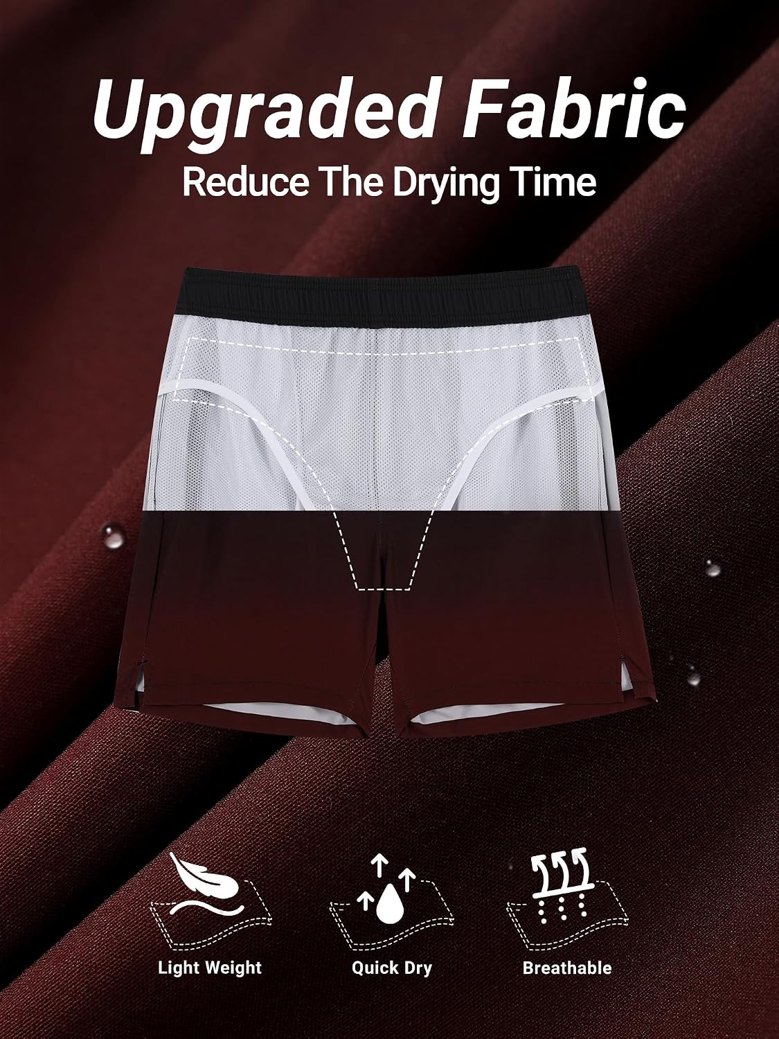 Detalle de Arcweg Men’s Swimming Shorts with Mesh Lining and Quick-Dry Fabric