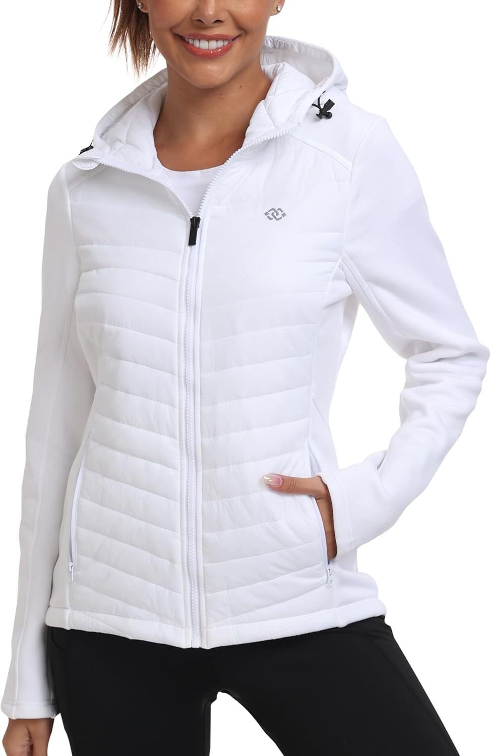 Detalle 2 de MoFiz Women's Fleece-Lined Softshell Jacket with Hood, Stretch Fabric and 4 Pockets
