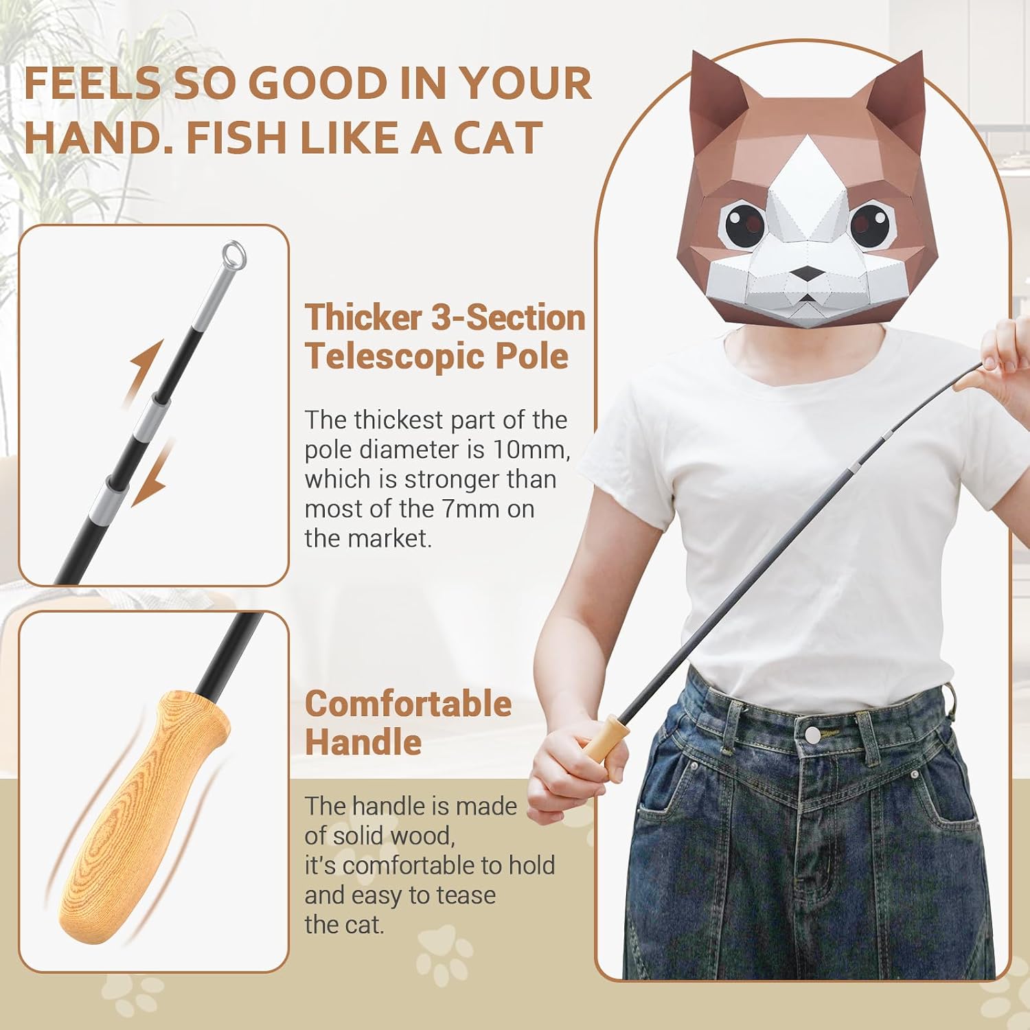 Thumbnail 2 de ROSAUI Cat Teaser Wand Set 107 cm, 2 rods