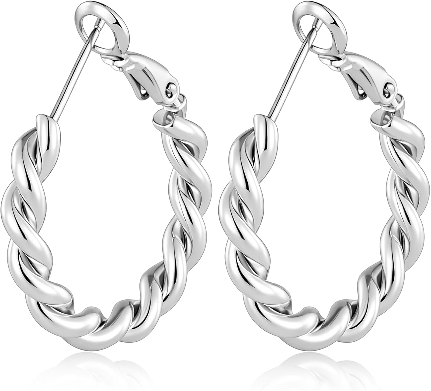 Thumbnail 6 de 14K Gold-Plated Hoop Earrings