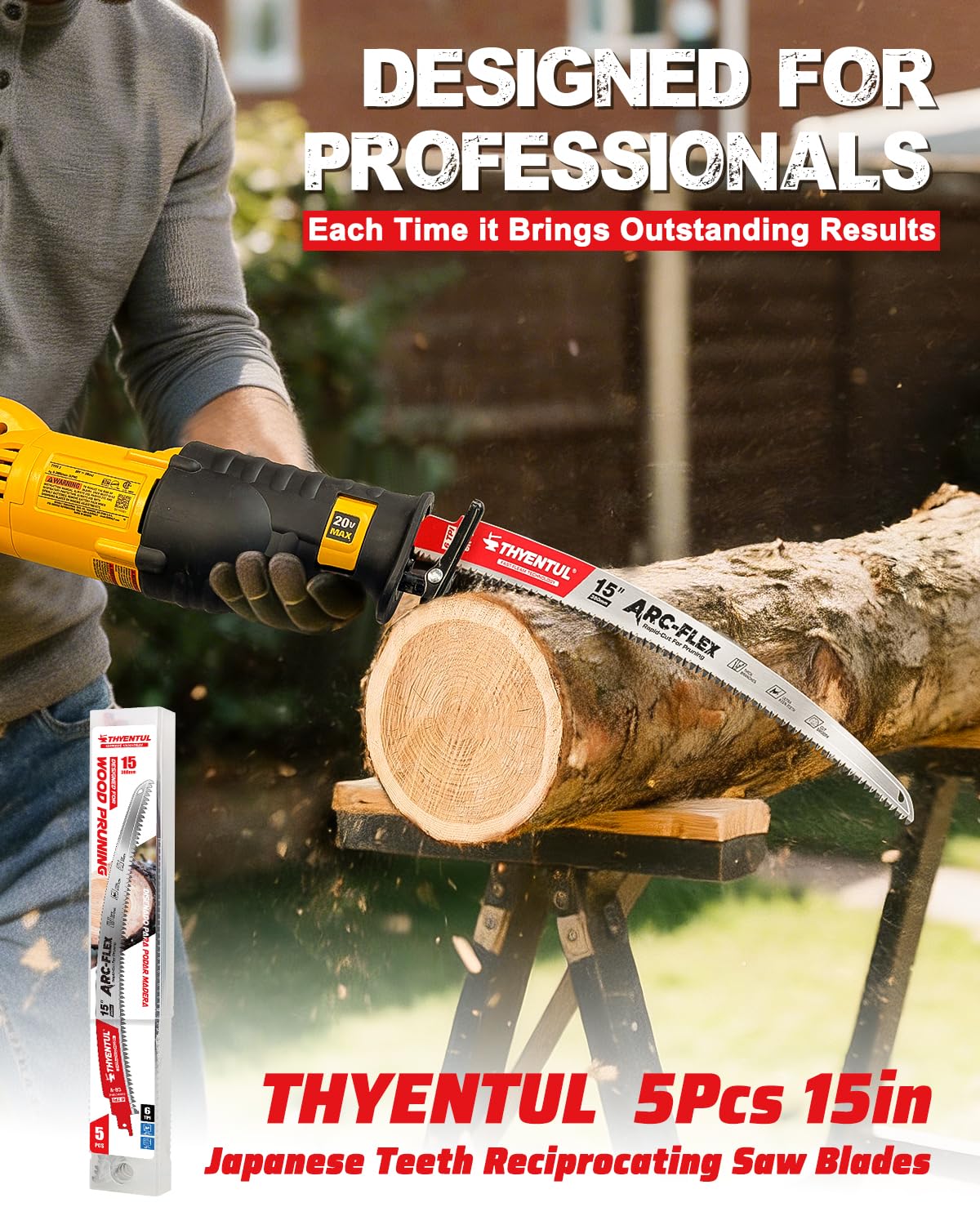 Thumbnail 6 de THYENTUL Z1 15-Inch Japanese-Tooth Reciprocating Saw Blades, 6 TPI, 5-Pack