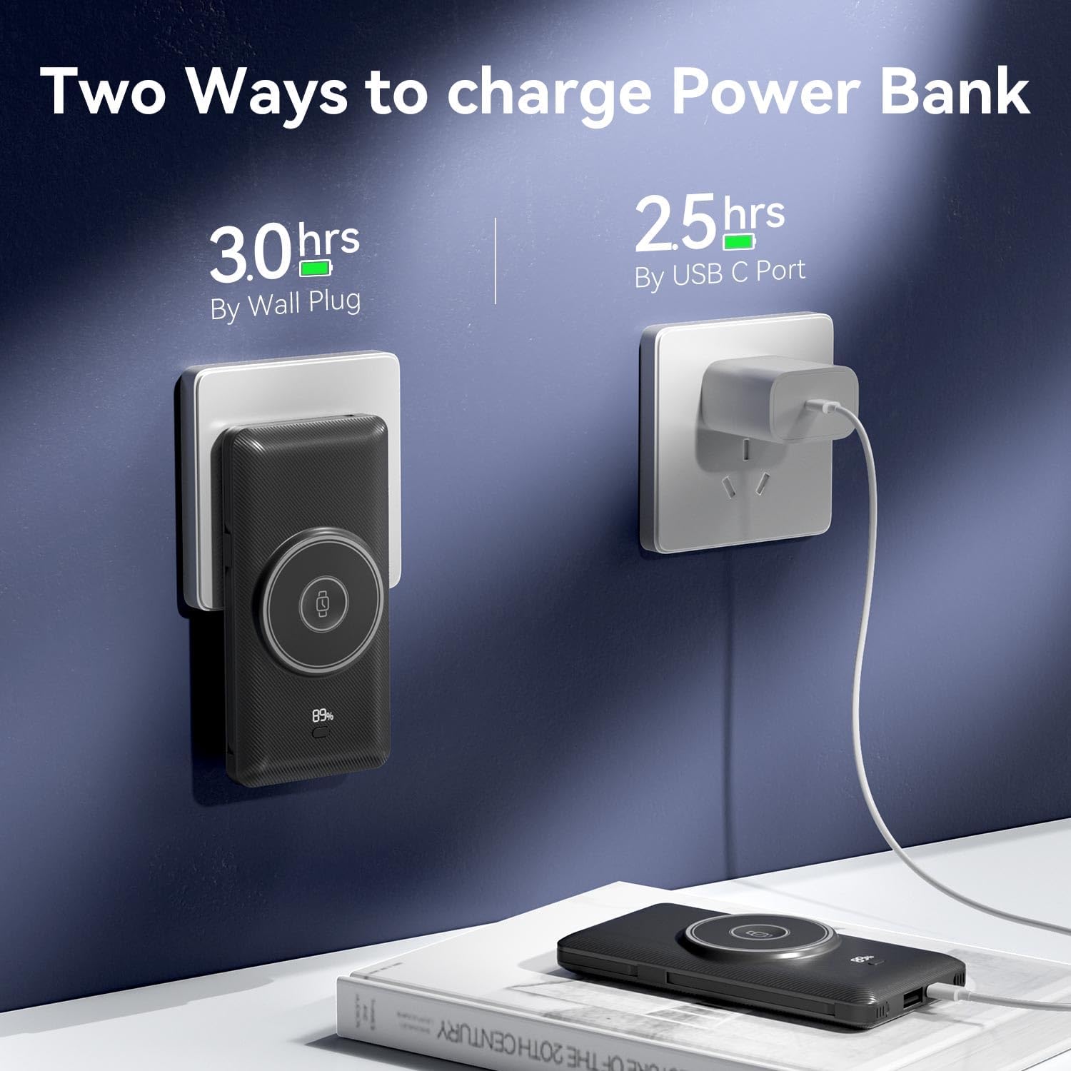 Thumbnail 3 de LUCKYFELLOW PB180W 10,000mAh Wireless Power Bank with Built-In Cables