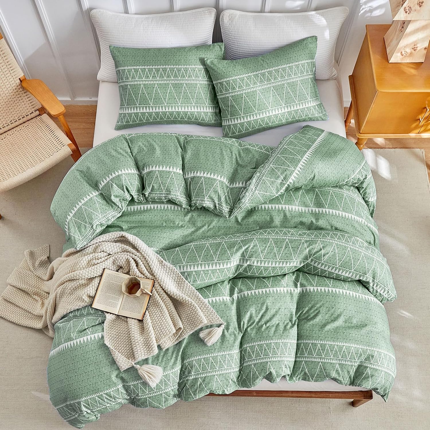 Thumbnail 2 de Lekesky Double duvet set 200x200 cm sage