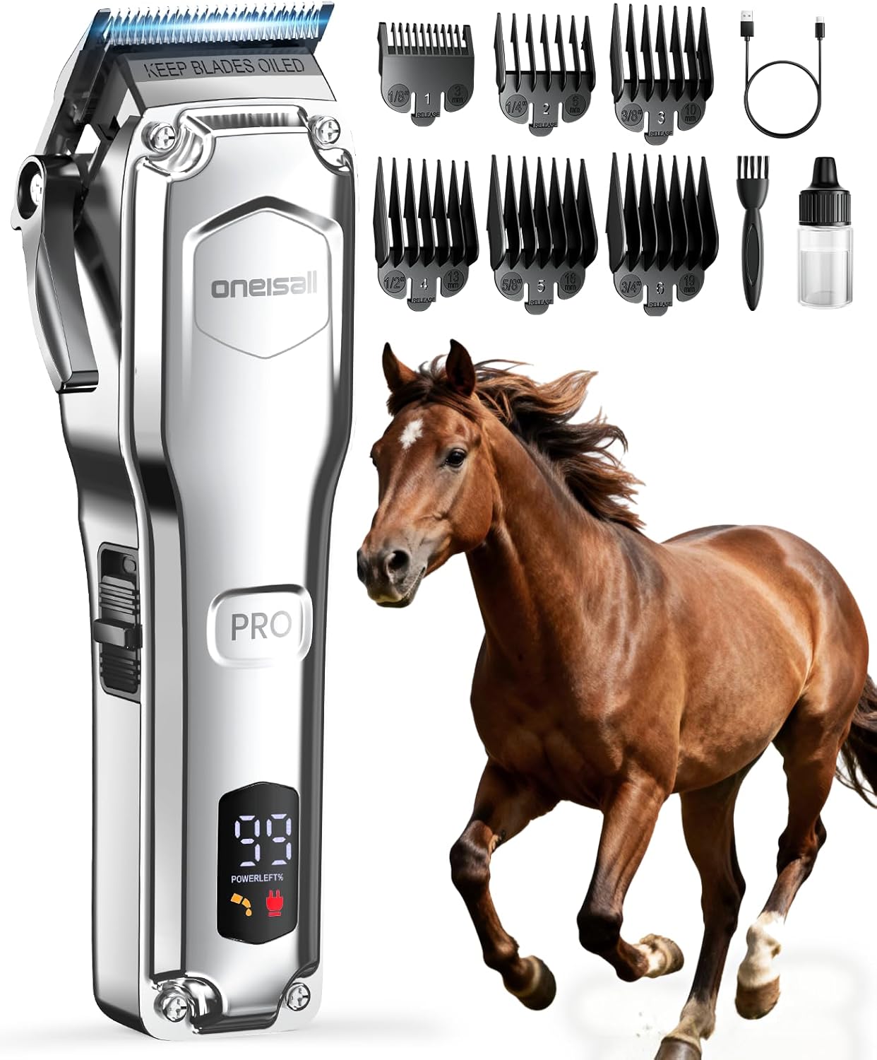 Detalle de oneisall Cordless Horse Clippers Ultra Quiet