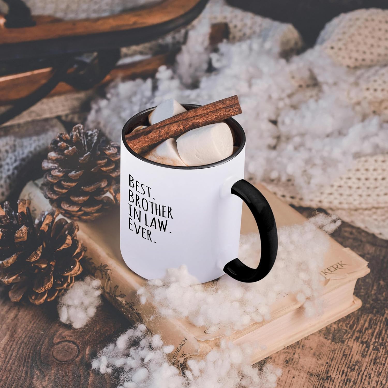 Detalle de 3dRose Ceramic “Best Brother in Law Ever” Mug (Black) — Microwave-Safe, Lead-Free Ceramic Cup
