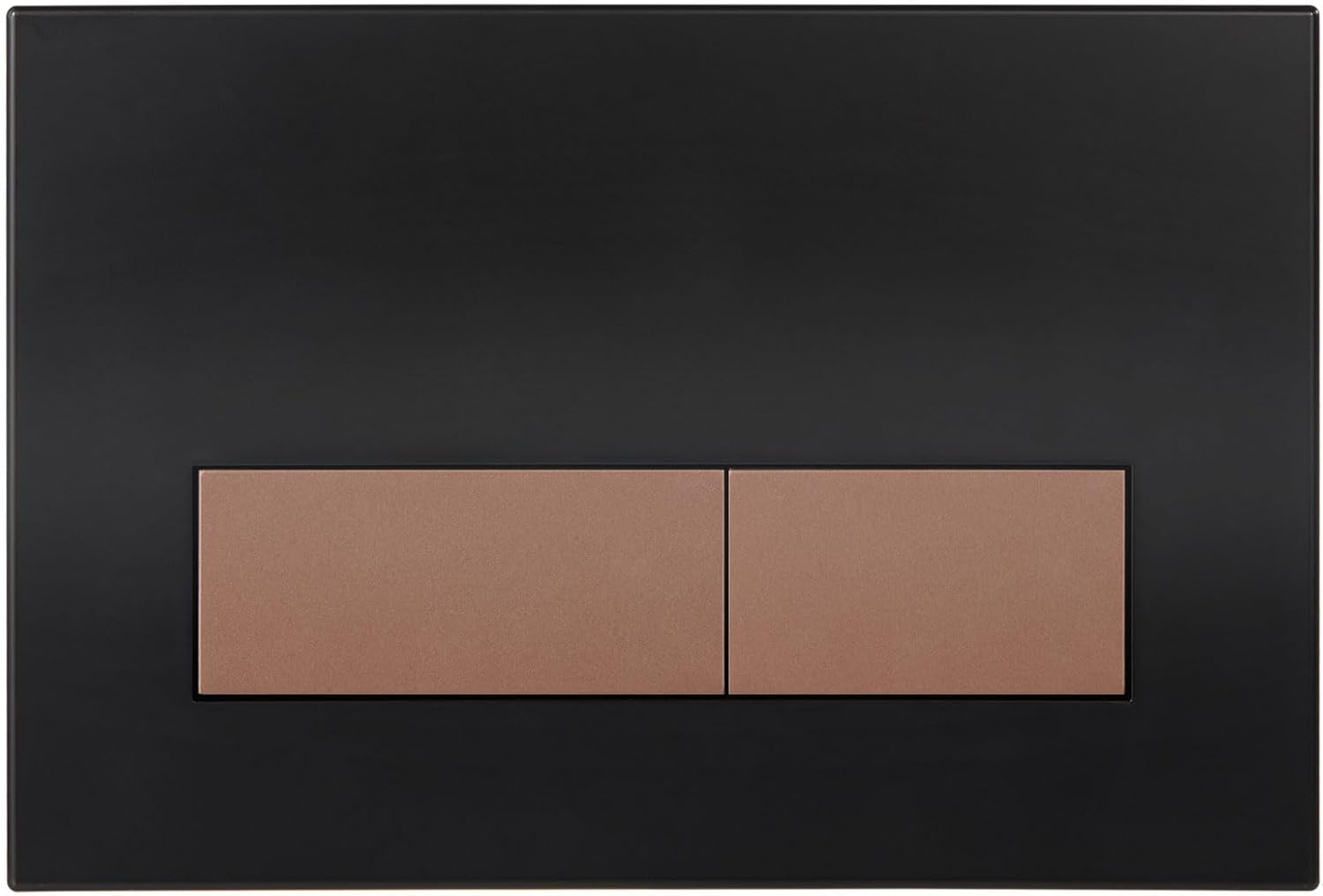Mendorio Placca di Comando WC: compatibile Geberit Sigma UP300/UP320, doppio scarico, Nera Opaco & Bronzo Opaco