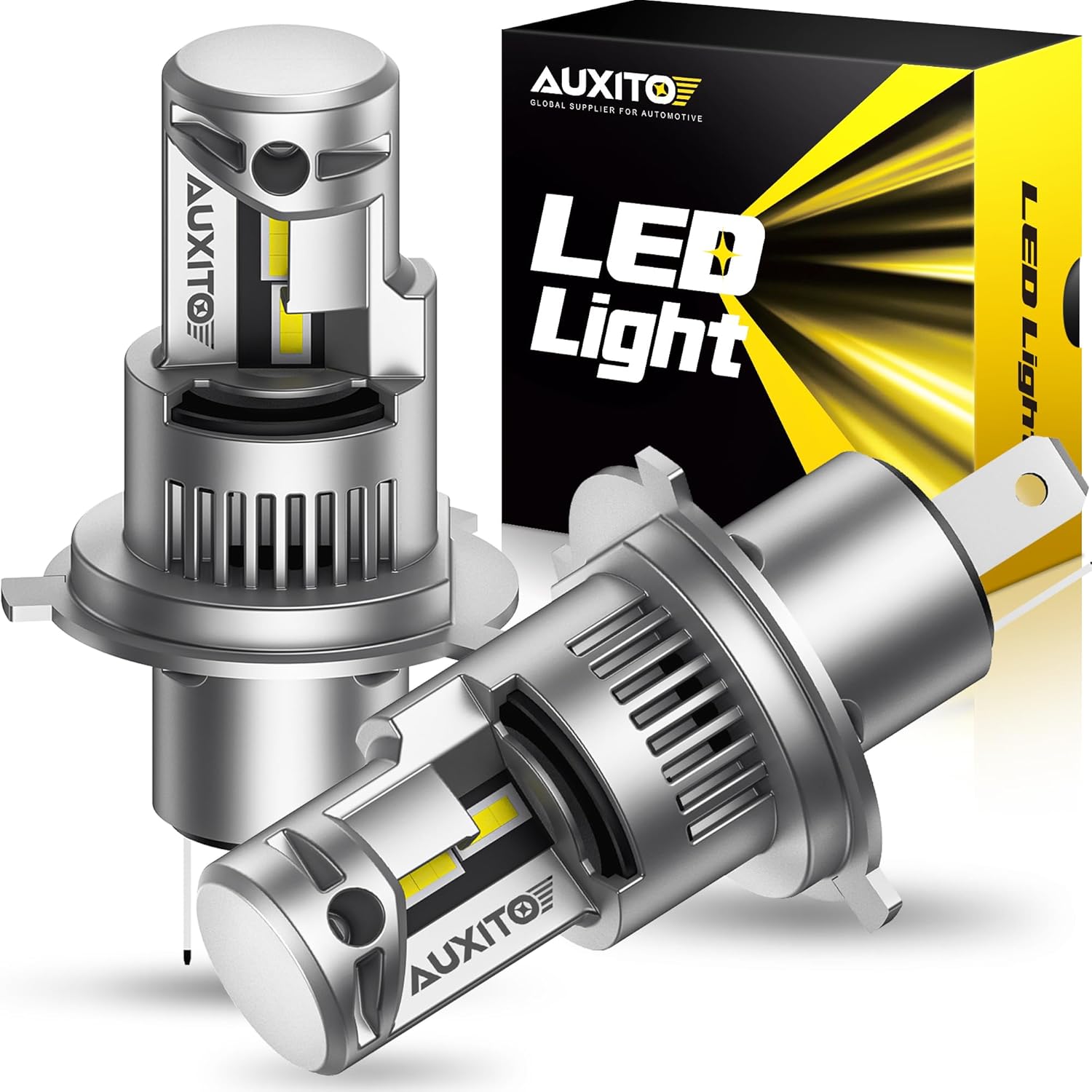 Detalle de AUXITO H4/9003 Bulbs – 80,000LM, 6500K Cool White, 1:1 Mini Size, Plug-N-Play (Pack of 2)
