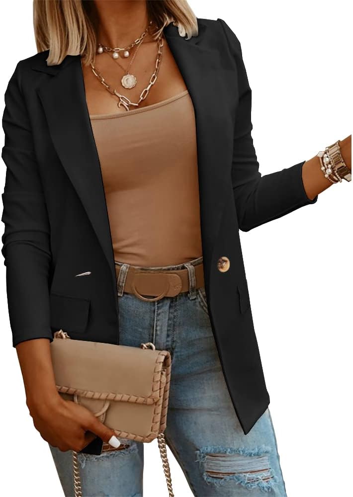 Thumbnail 1 de Womens Casual Knit Open-Front Blazer Jacket