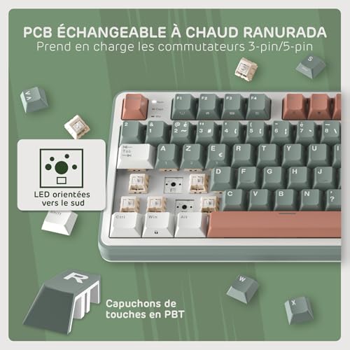 Thumbnail 4 de RK ROYAL KLUDGE S98, clavier mécanique AZERTY 96 % avec écran et molette