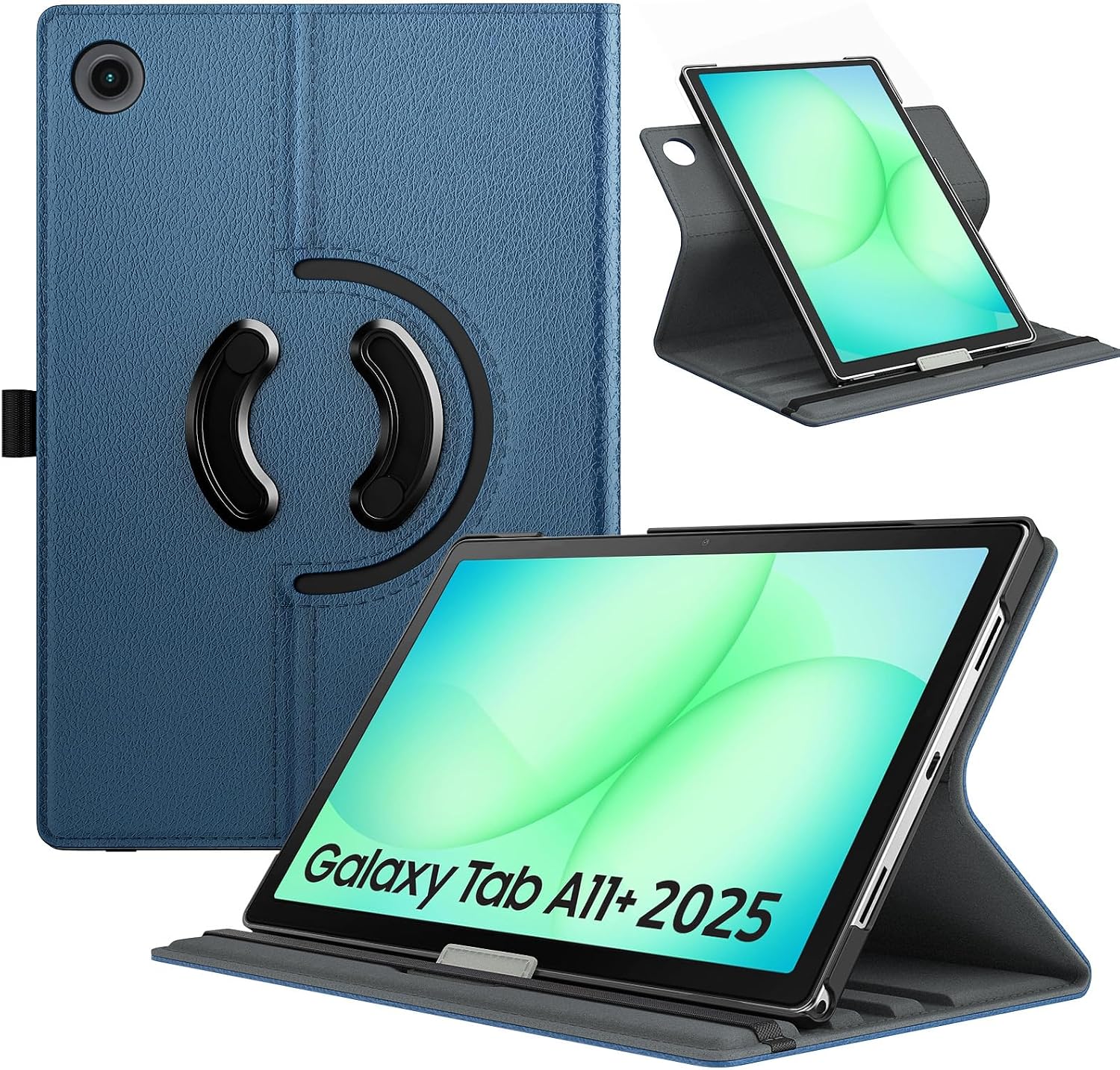 Detalle de TiMOVO Drehbare Hülle für Samsung Galaxy Tab A11+/A11 Plus 11 Zoll 2025 — Denim Blau, 90° Stand, Auto Sleep/Wake