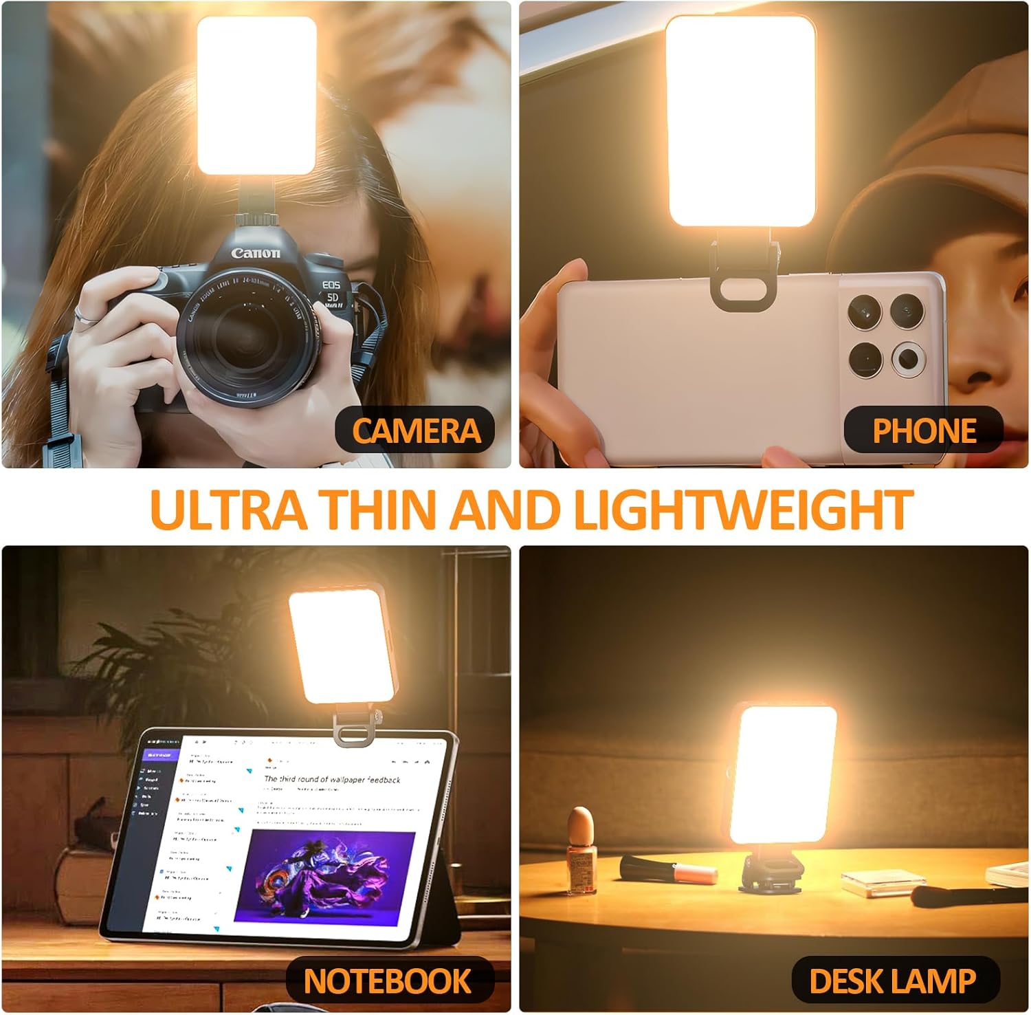 Thumbnail 4 de 128 LED Rechargeable Selfie Light for Phone and Laptop