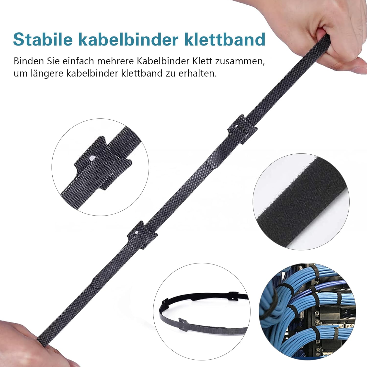 Thumbnail 3 de Rhimooay Klettkabelbinder 100 Stück 🔗
