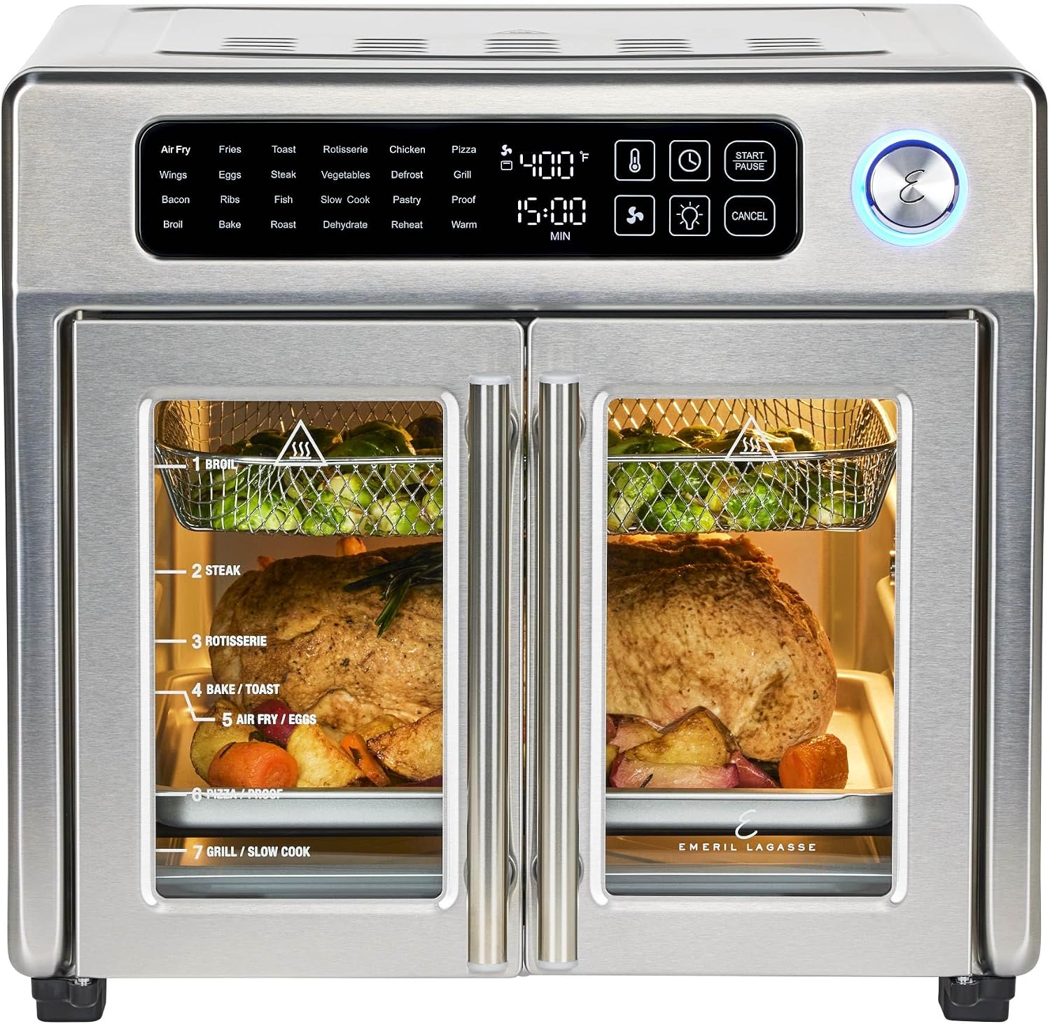 Detalle de Emeril Lagasse Extra Large Toaster Oven Air Fryer, 24 Functions 🍽