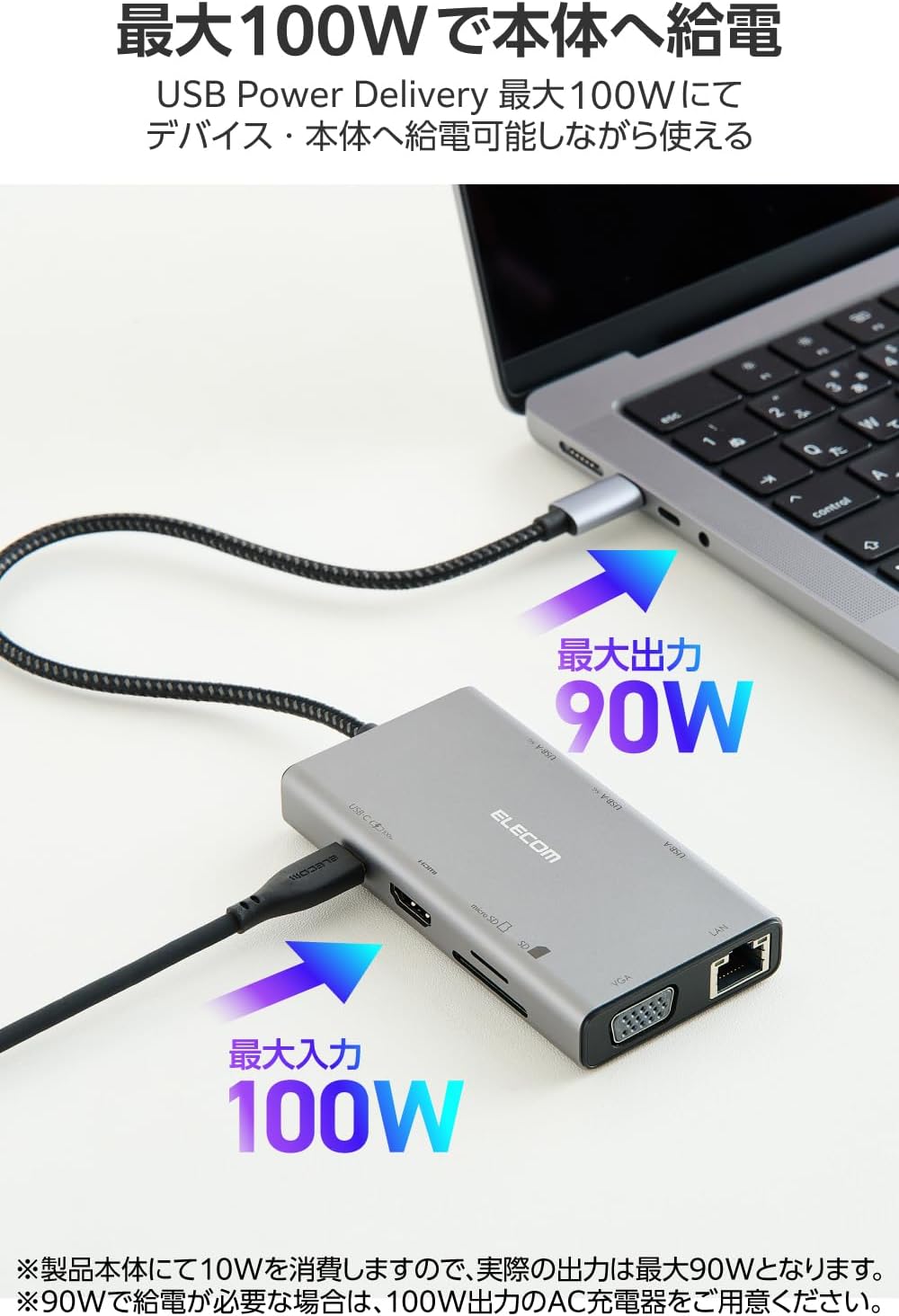 Detalle de エレコム DST-W15 USB-Cドッキングステーション 10ポート、3画面出力・4K/30Hz HDMI対応 グレー