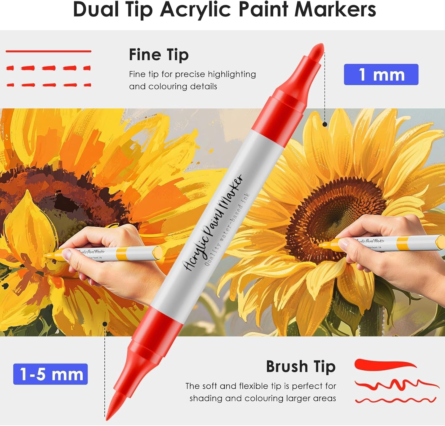 Detalle de Kitire Acrylic Paint Pens, 80 dual tips