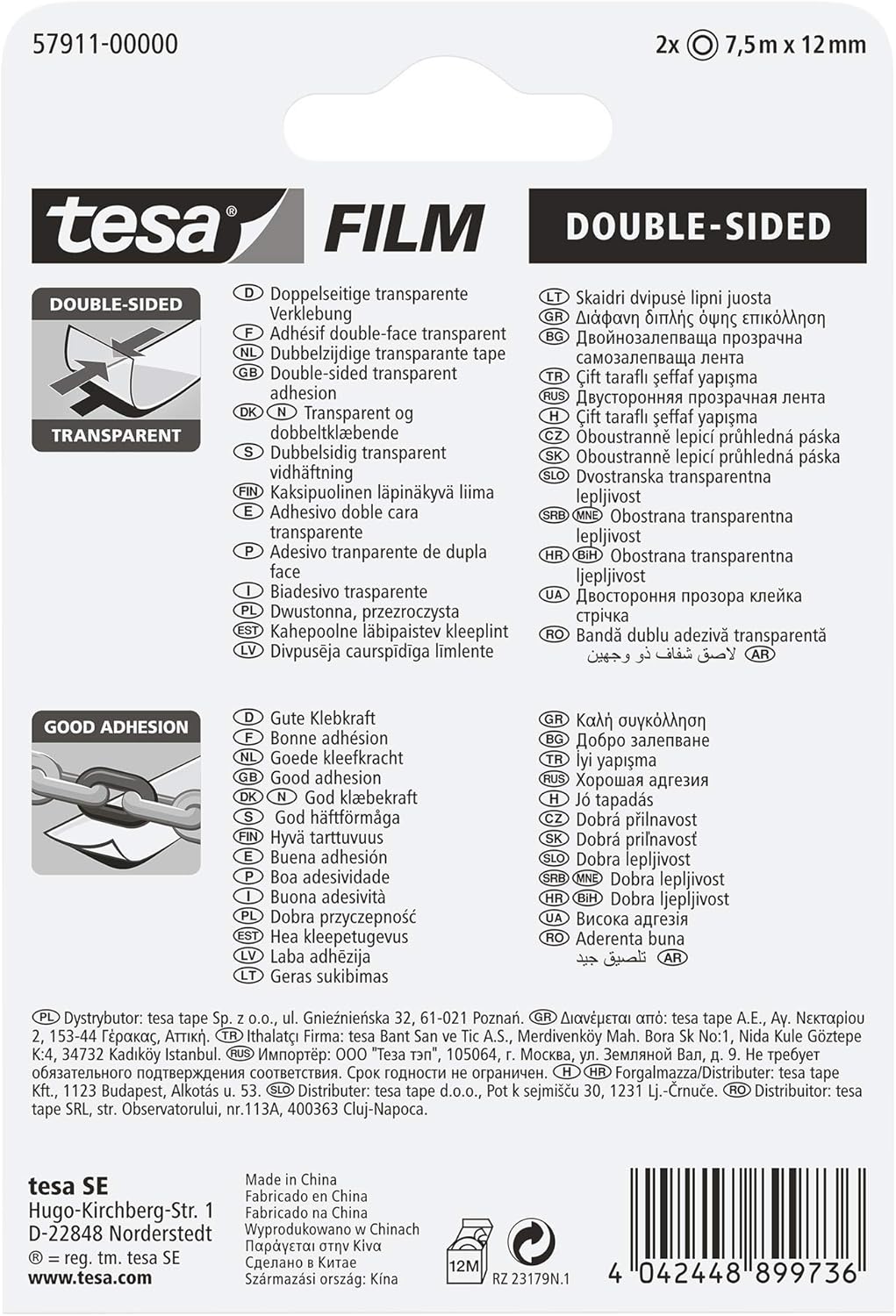 Thumbnail 1 de tesa tesafilm doppelseitig im 2er Pack – transparenter Klebefilm für Fotos, Papier & leichte Kartonagen