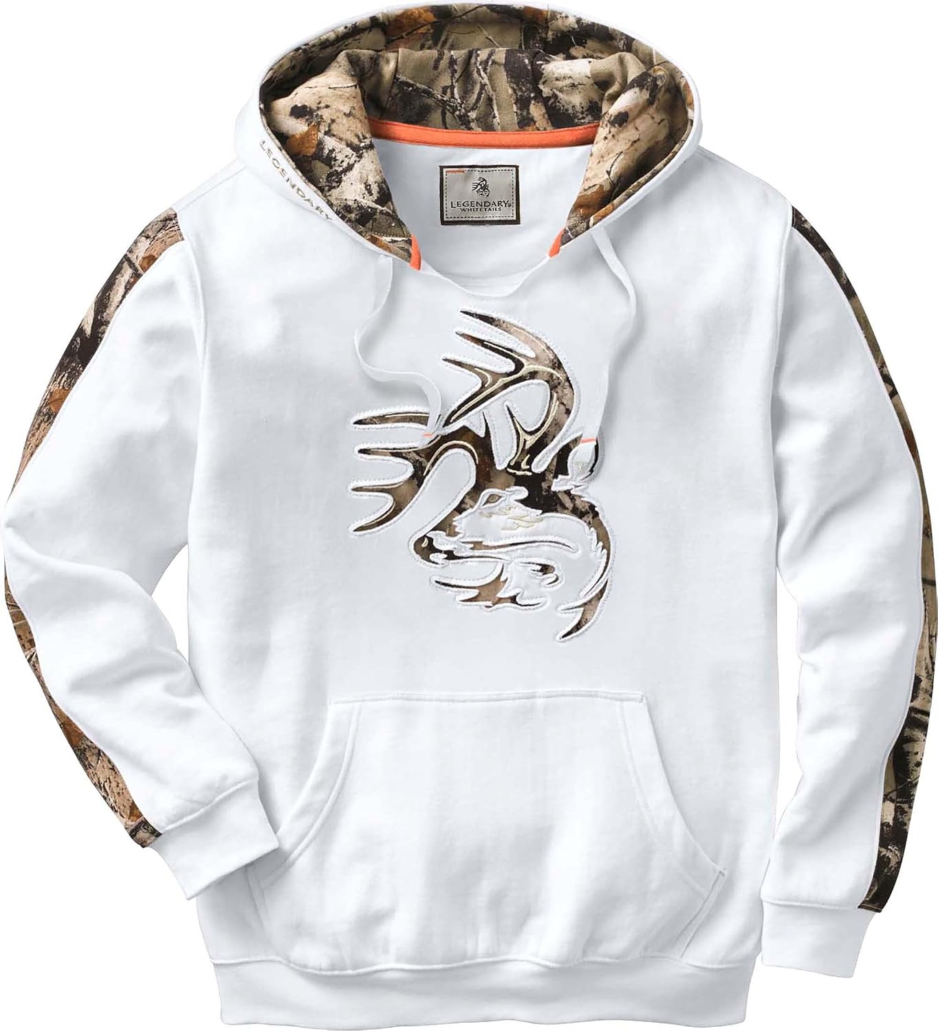 Detalle de Legendary Whitetails Camo Outfitter Hoodie – męska bluza z kapturem i kieszenią kangurką
