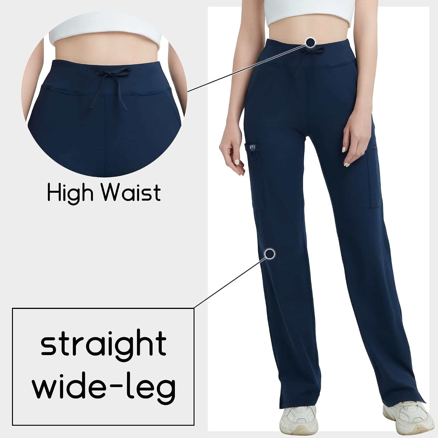Detalle de Yoga scrub pants with knit waistband, QBK