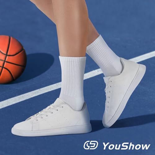 Detalle de YouShow 6 Paia Calze da Tennis in Cotone Bianco 39-42 – Comfort e Durata