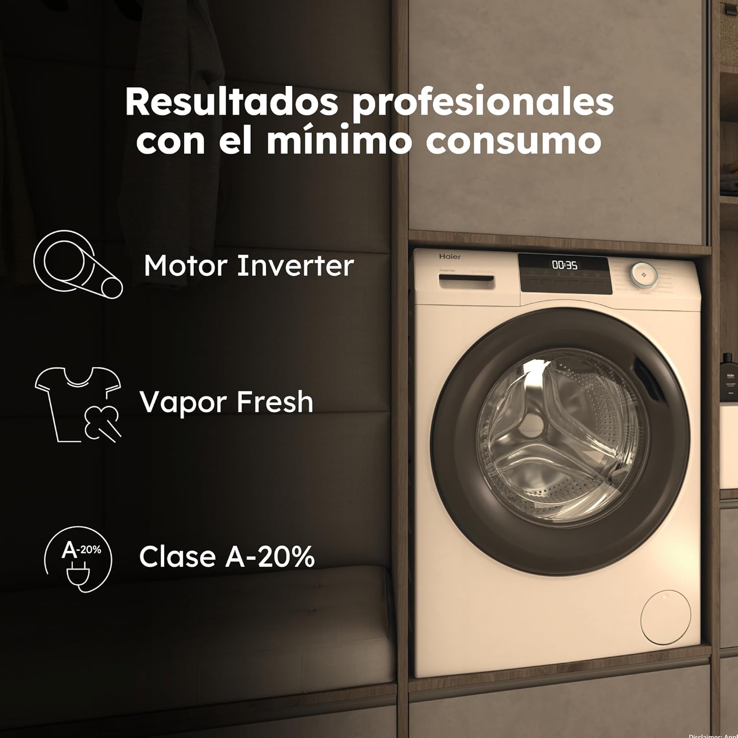 Thumbnail 1 de Haier I-Pro Series 1 HW100-BP14929A-S, lavadora de carga frontal 10 kg con vapor y motor Inverter