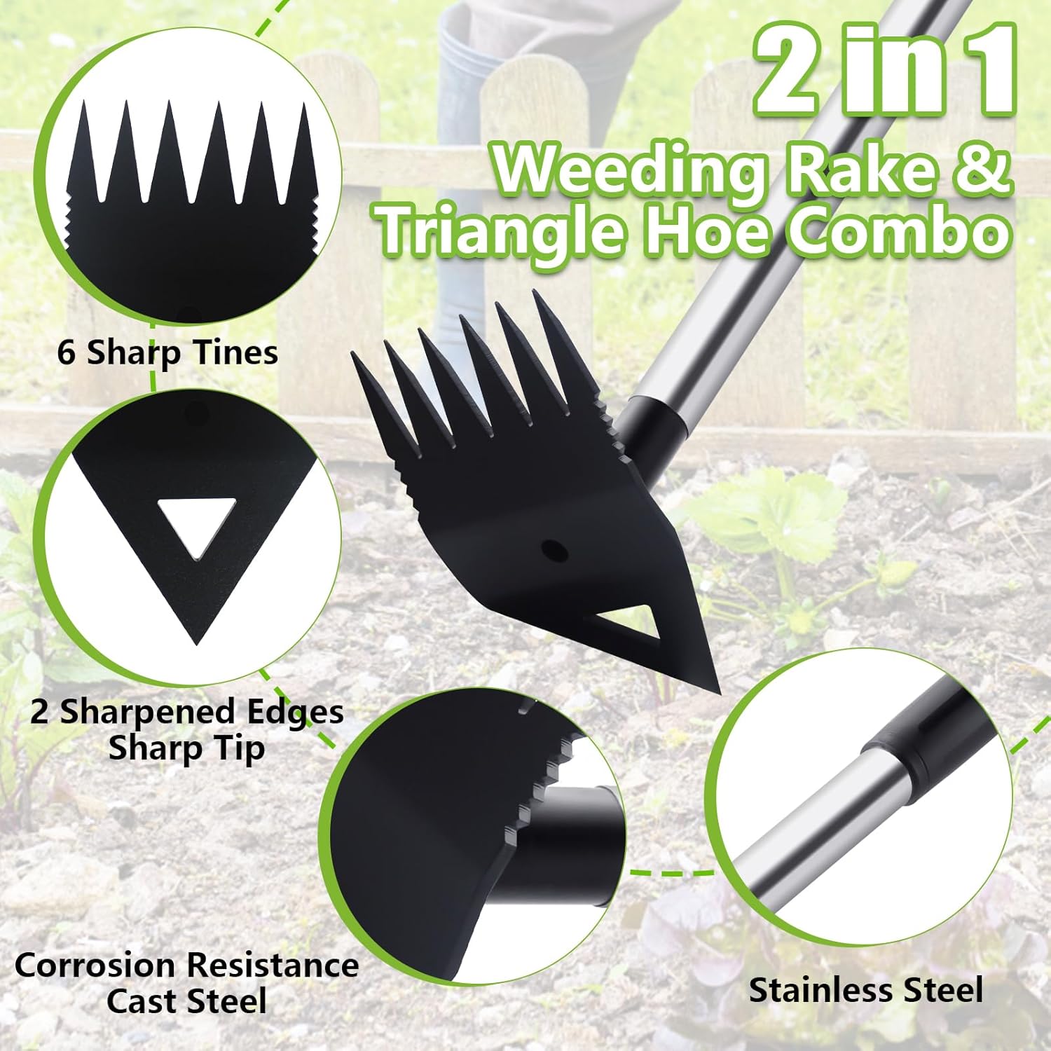 Detalle 2 de PIMEKOY 2-in-1 Weed Puller & Weed Remover Tool with Long Handle