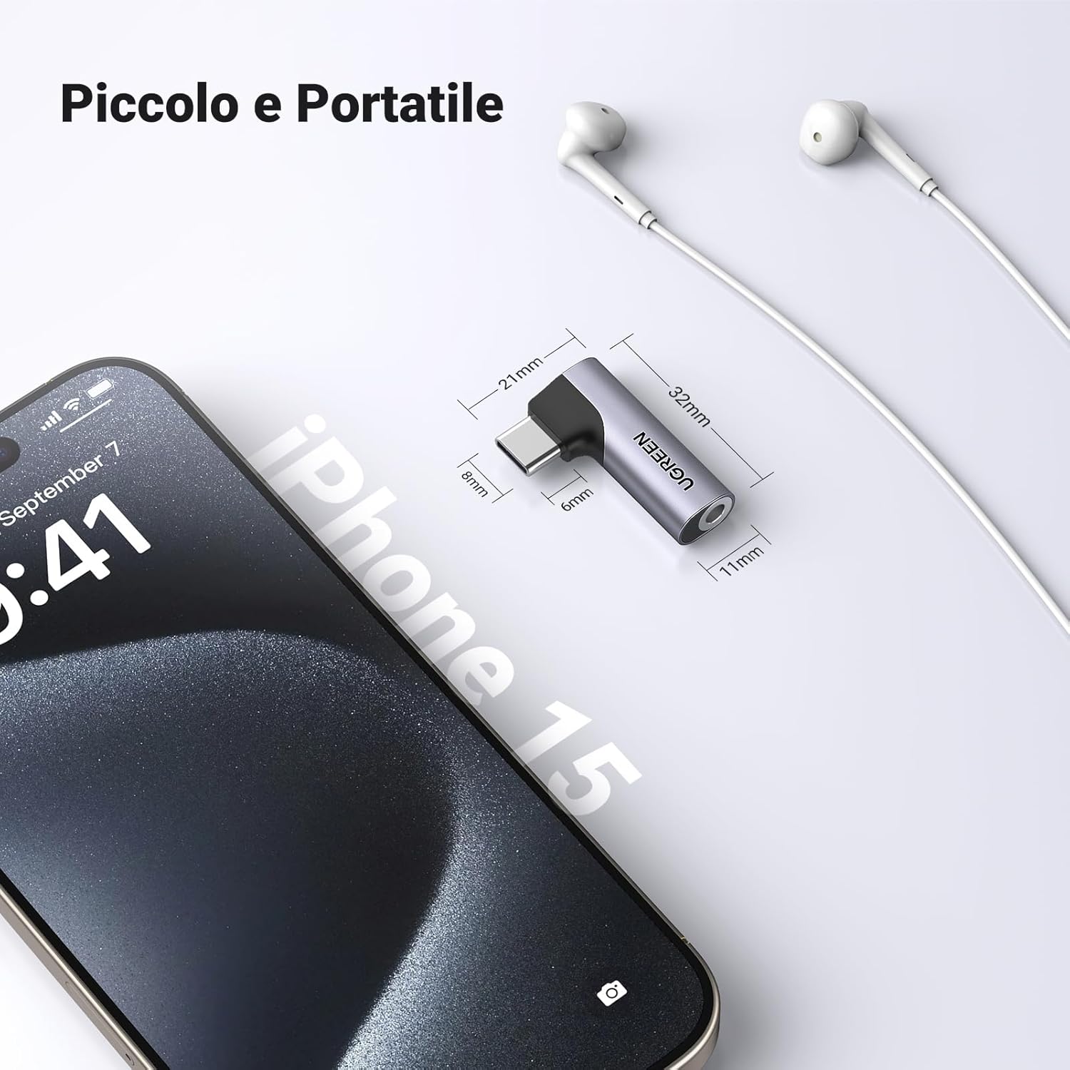 Thumbnail 5 de UGREEN Adattatore USB C a Jack 3.5mm con DAC, con connettore Type C a 90° - Cuffie/Altoparlanti Hi‑Fi