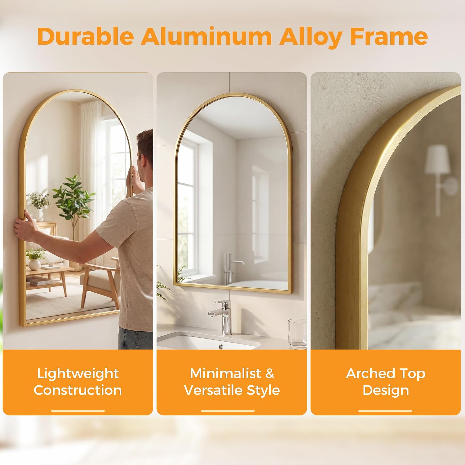 Detalle de HAPPYMONT Bathroom Mirror 26x38-Inch