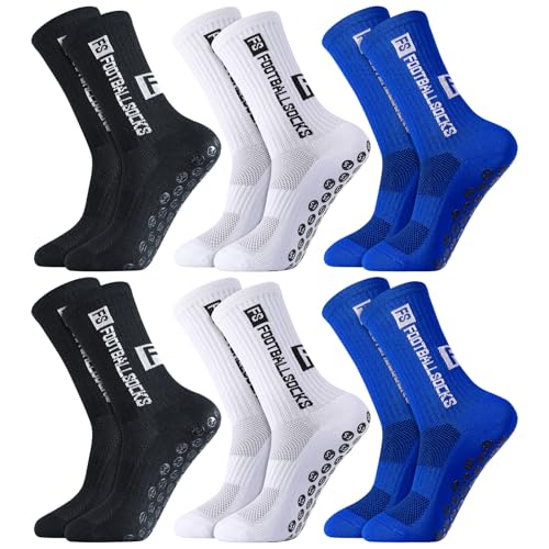 Detalle de Apricitie Fußballsocken 39-46 – 6 Paar, Weiß/Schwarz/Blau