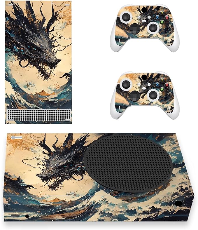 Detalle de PlayVital Pegatina Xbox Series S - Dragón Tempestad 🐉