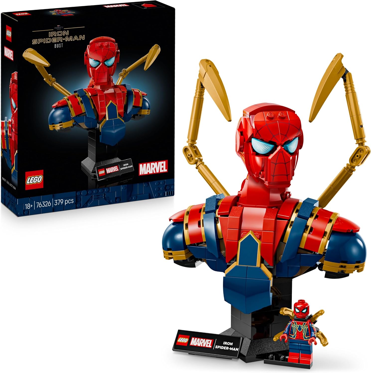 Detalle de LEGO 76326 Busto Iron Spider-Man 1 figura