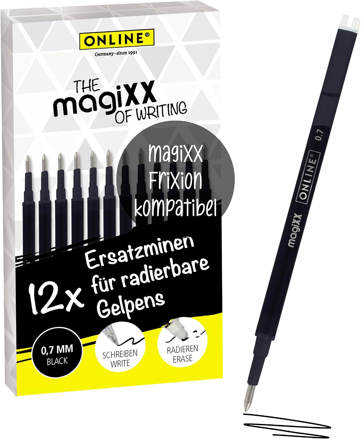 Online Ersatzminen radierbar 0,7 mm 12er Pack 🖊