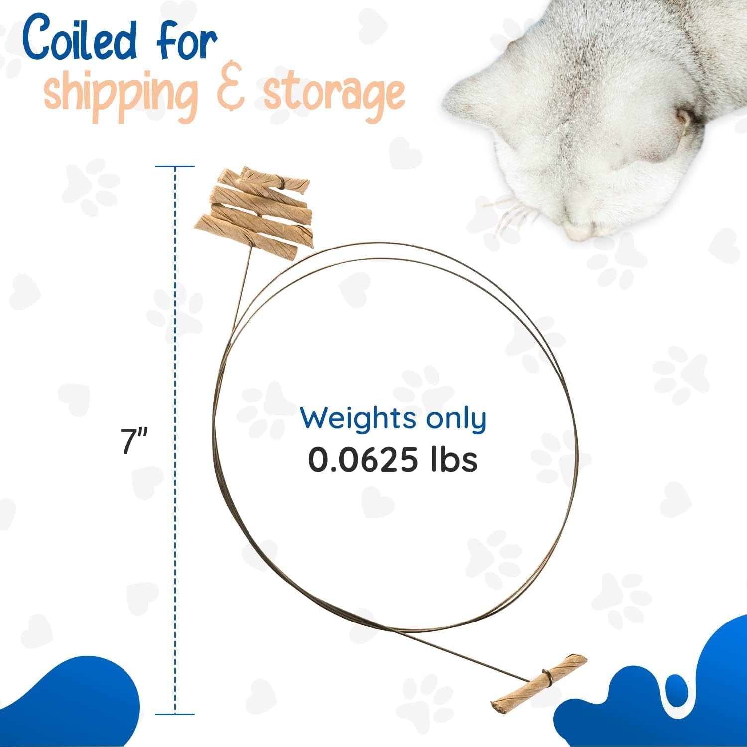 Detalle 2 de Cat Dancer Products キャットダンサー 猫用インタラクティブトイ 30インチワイヤー・紙ロール付き2本セット