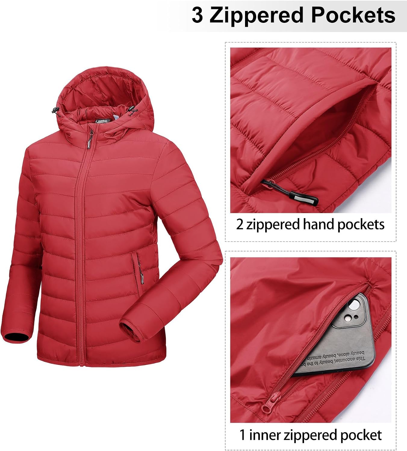 Thumbnail 3 de Outdoor Ventures Steppjacke Damen mit Kapuze