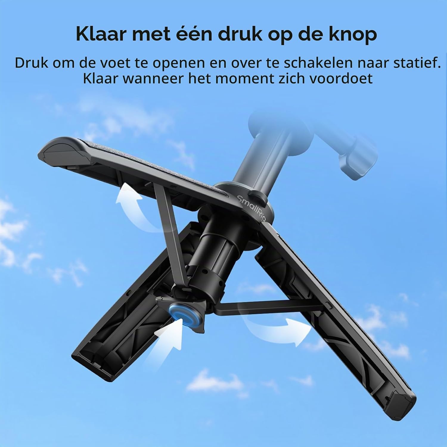 Detalle de SMALLRIG 6148 selfie-stickstatief voor actioncamera's, uitschuifbaar tot 12 inch
