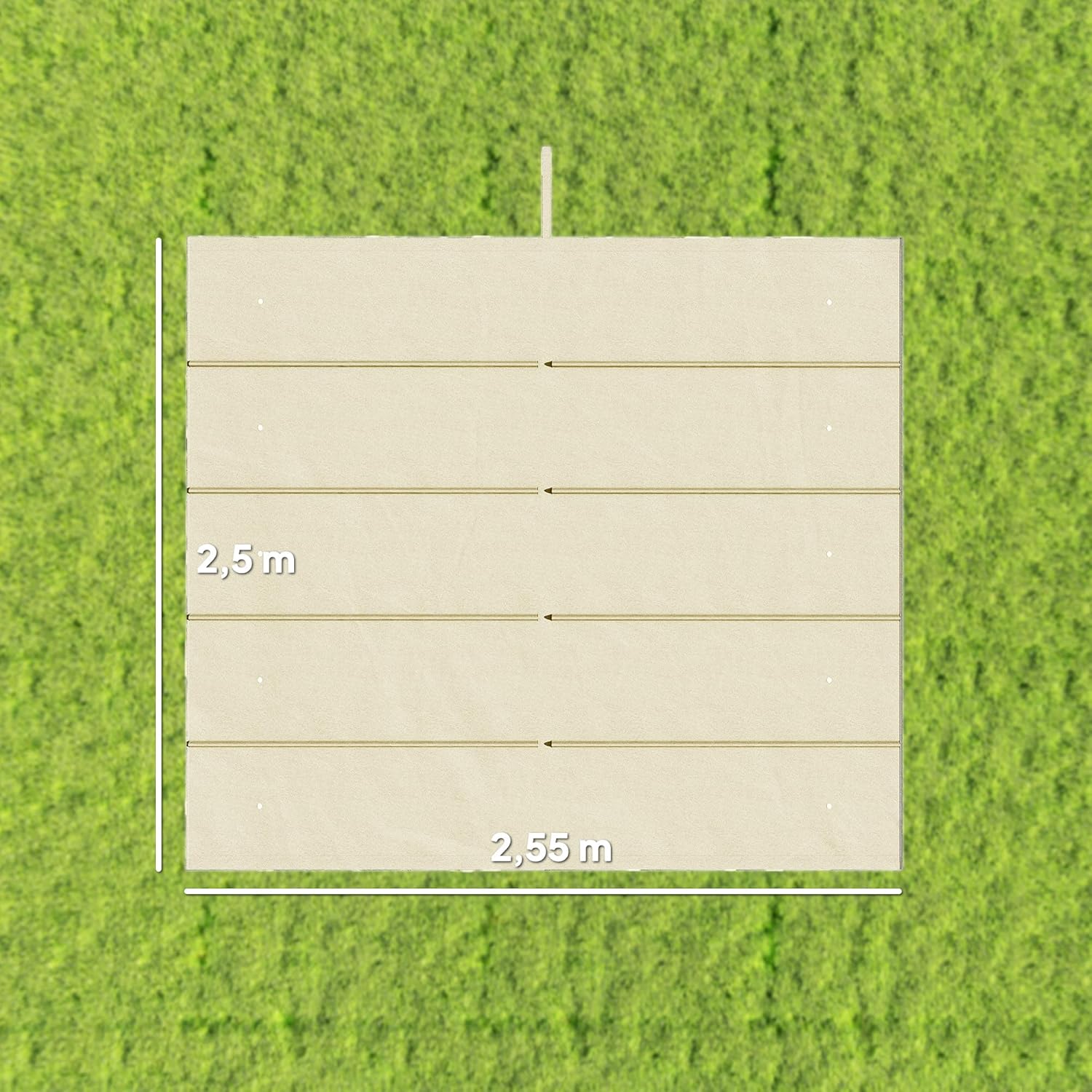 Thumbnail 2 de Outsunny Toile de toit pour pergola tonnelle rétractable 3 x 3 m — 250 x 255 cm, crème
