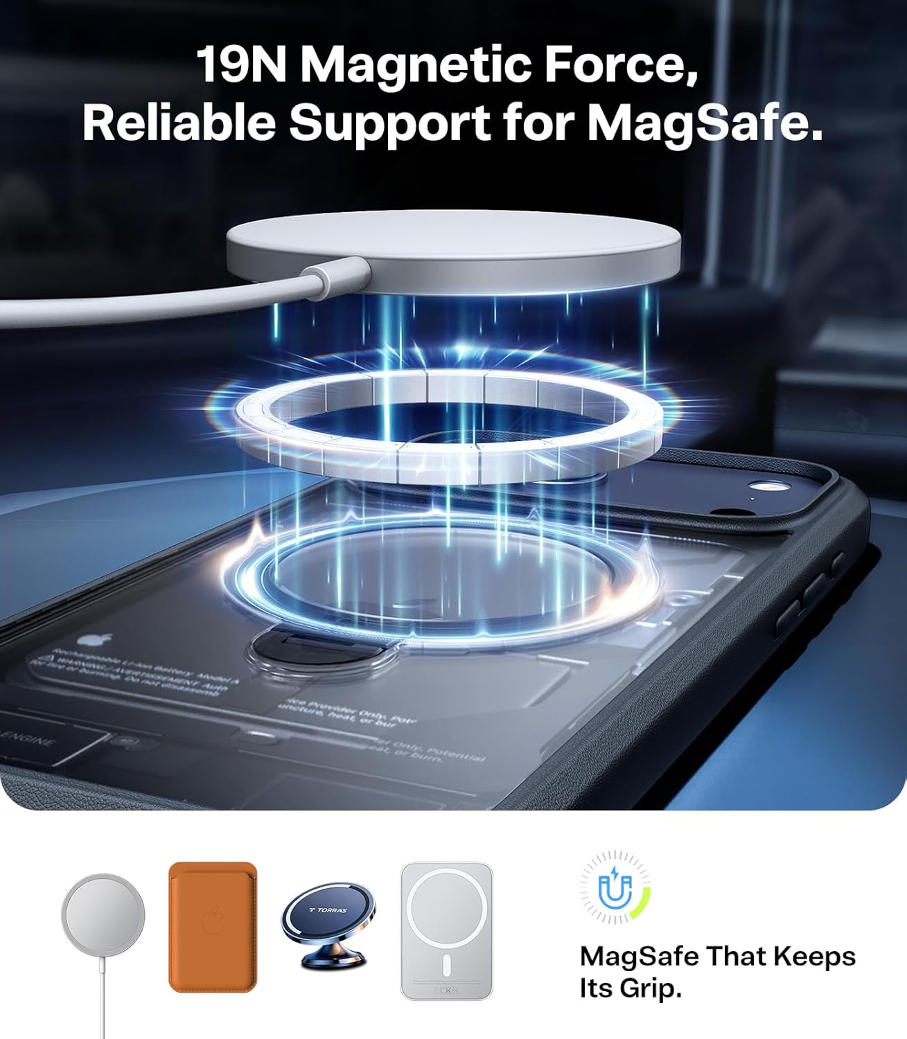 Thumbnail 6 de TORRAS Ostand Q3 Spin for iPhone 17 Pro Case with 360° rotating ring stand and MagSafe – Black