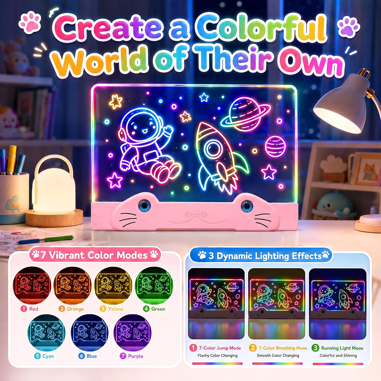 Detalle de LED Drawing Board for Kids, 16-Inch