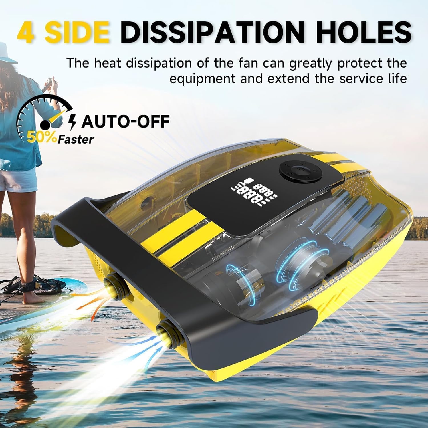 Thumbnail 6 de 50PSI Paddle Board Pump Electric Portable: High-PSI, 9-Port Stand Up Paddle Board Pump (Non-Rechargeable)