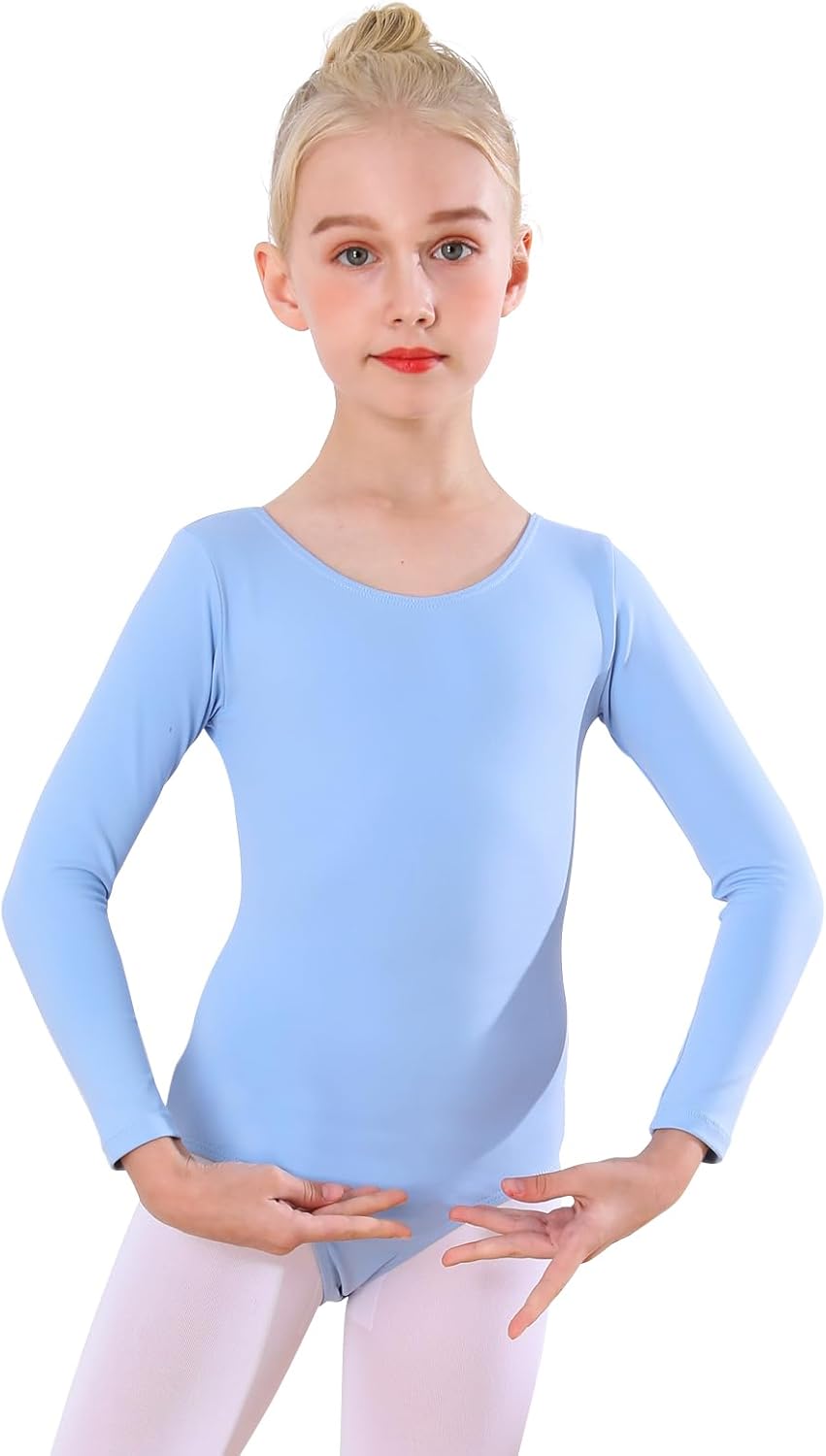 Detalle de Bezioner Ballet Leotard for Girls – Long Sleeve Gymnastics & Dance Outfit (88% nylon, 12% spandex)