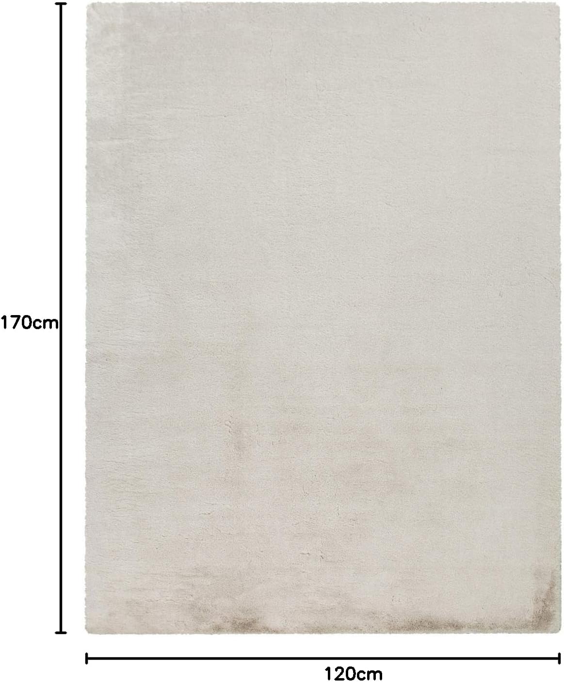 Detalle de TT Home Shaggy beige – tapis haut poil en peluche 120×160 cm