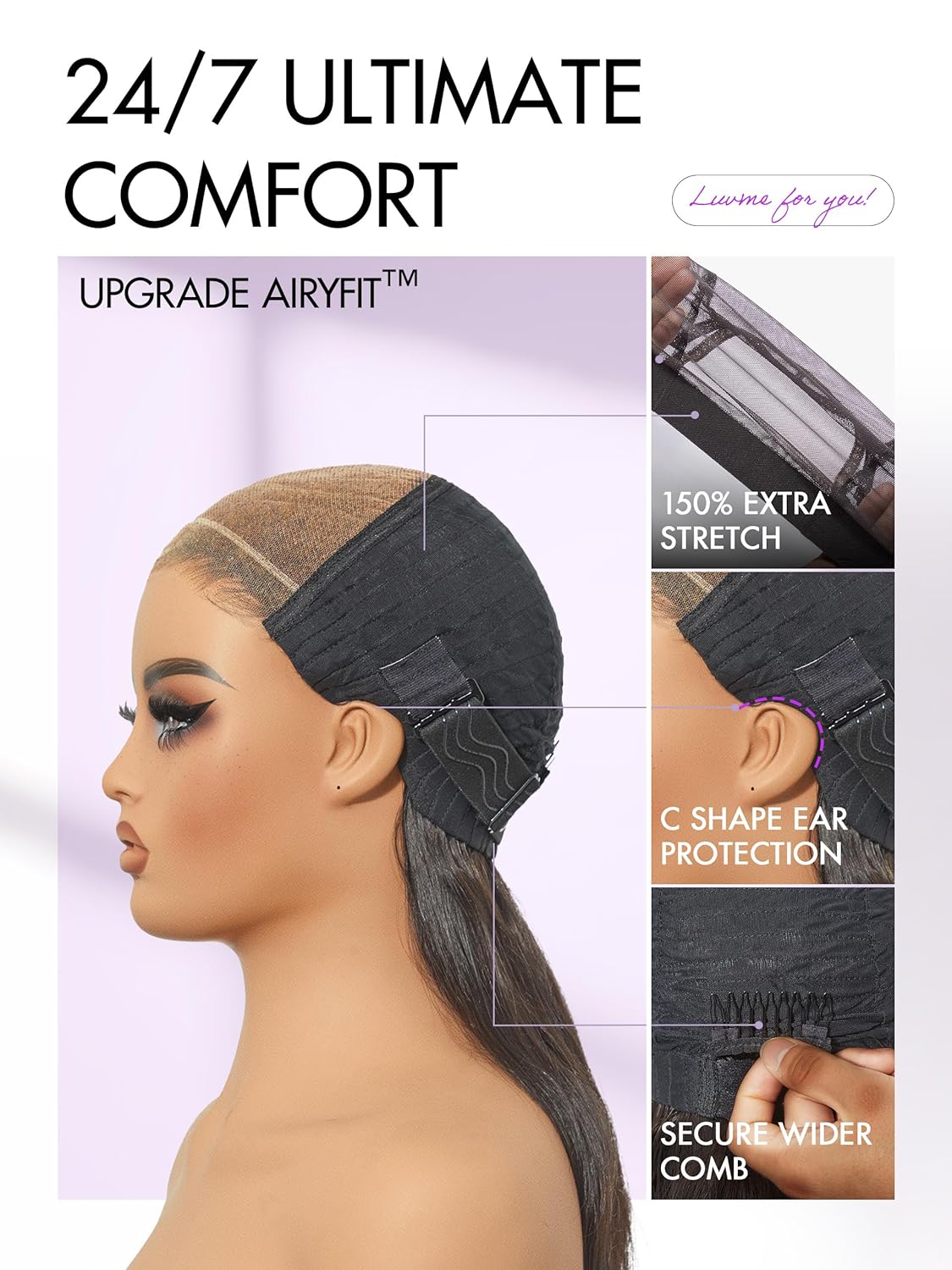 Thumbnail 5 de LUVME HAIR 18-inch 100% Human Hair Loose Wave Glueless Lace Front Wig (HD Lace, Pre-cut)