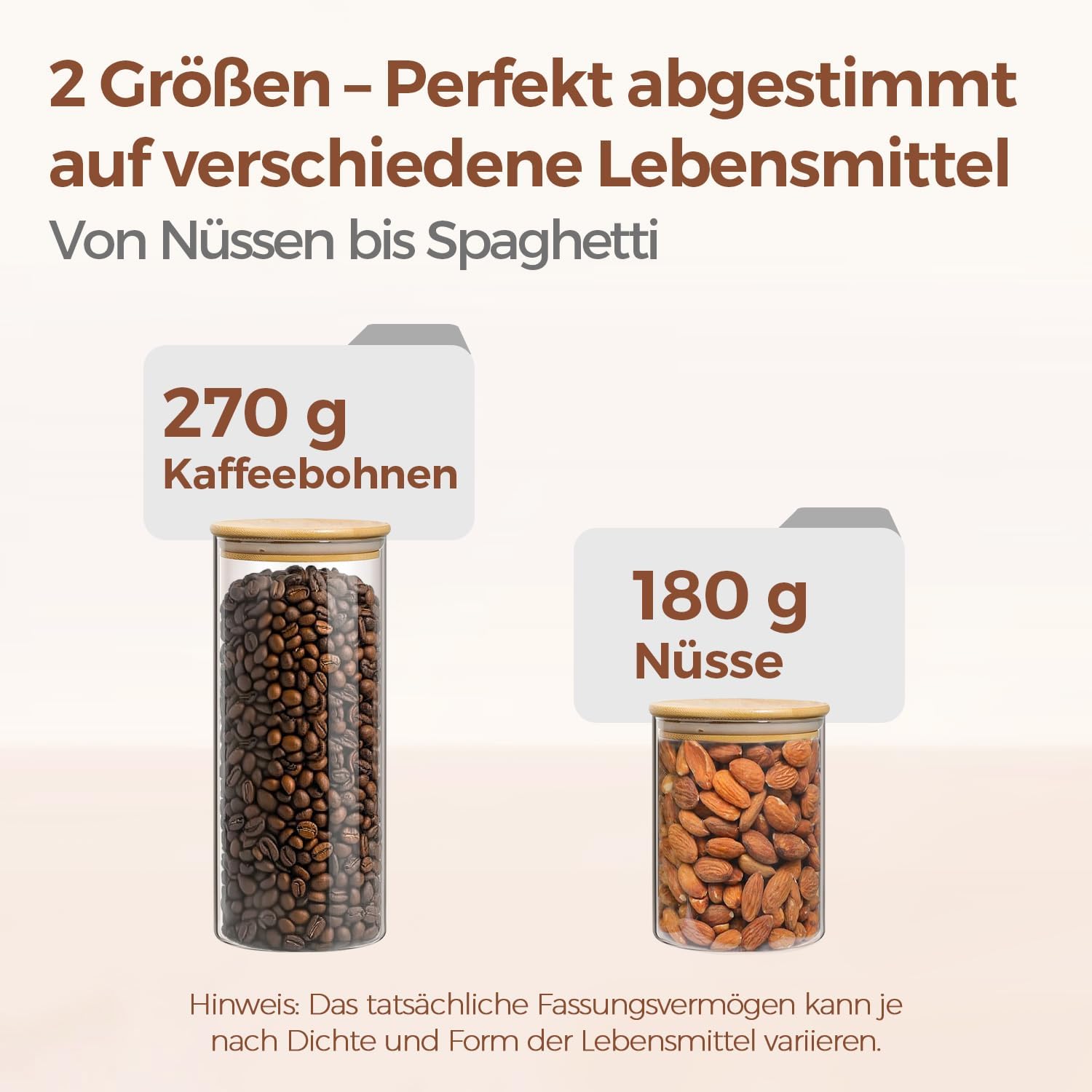 Detalle de ComSaf Glasbehälter mit Deckel 8-teiliges Set (4×400 ml + 4×750 ml) – luftdicht, stapelbar